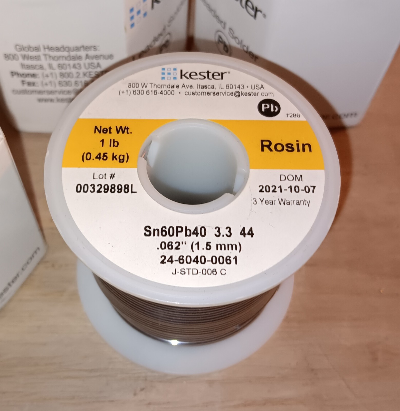 Kester Sn60Pb40 Rosin Core Solder 24-6040-0061 5lbs