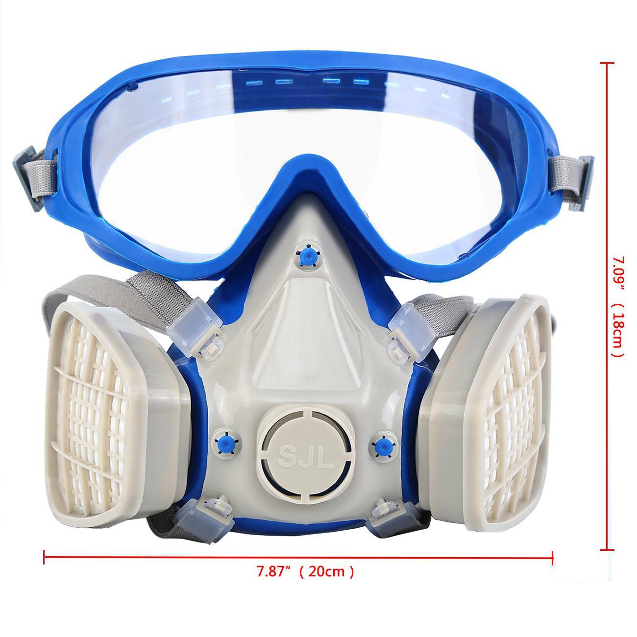Full Face Gas Mask Respirator Painting Spraying Respirator Facepiece Reusable US