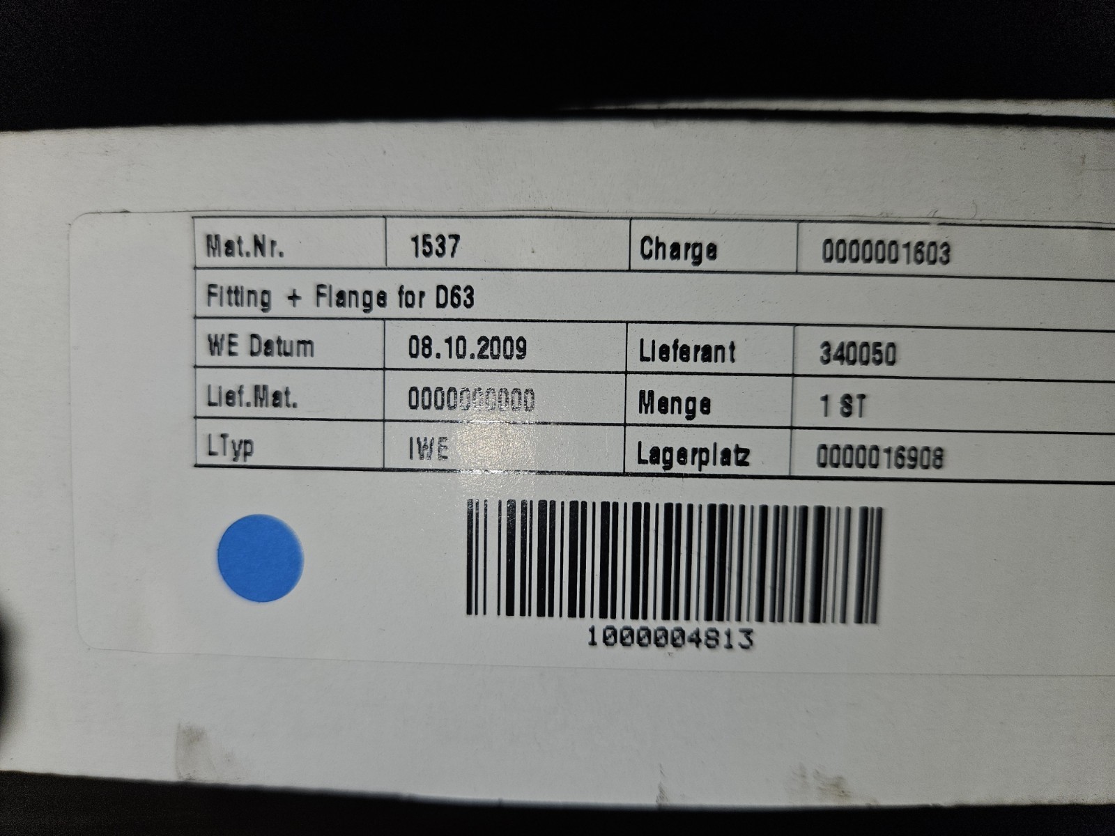 Levitronix 300-99999 Customized Fitting 1″ To D63 Flange, New In Box, New Unused