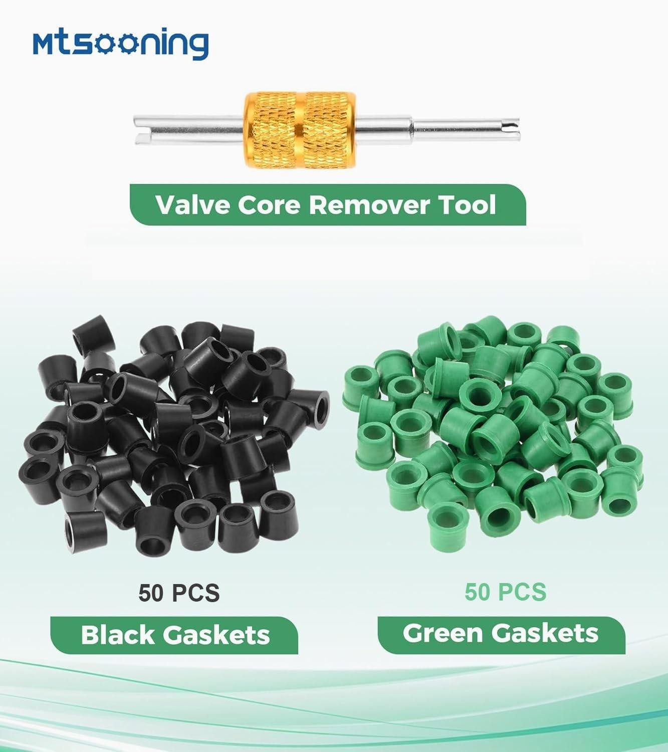 Mtsooning 100 Pcs Hvac 1/4″ Quick Coupler Charging Gaskets, O-ring Green