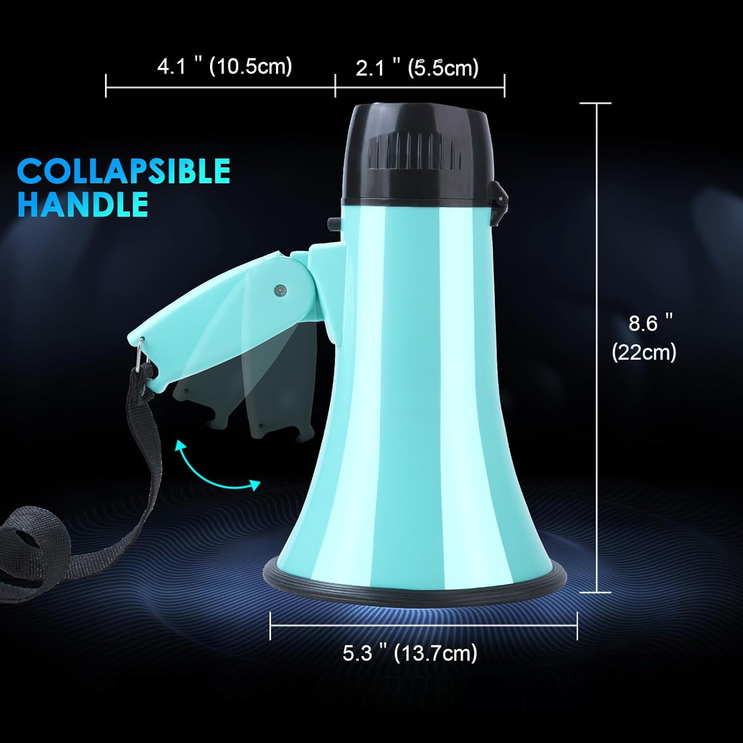 Mymealivos 20W Megaphone Bullhorn, Built in Siren & 240S Recording, 5.4″×8.6″ Po