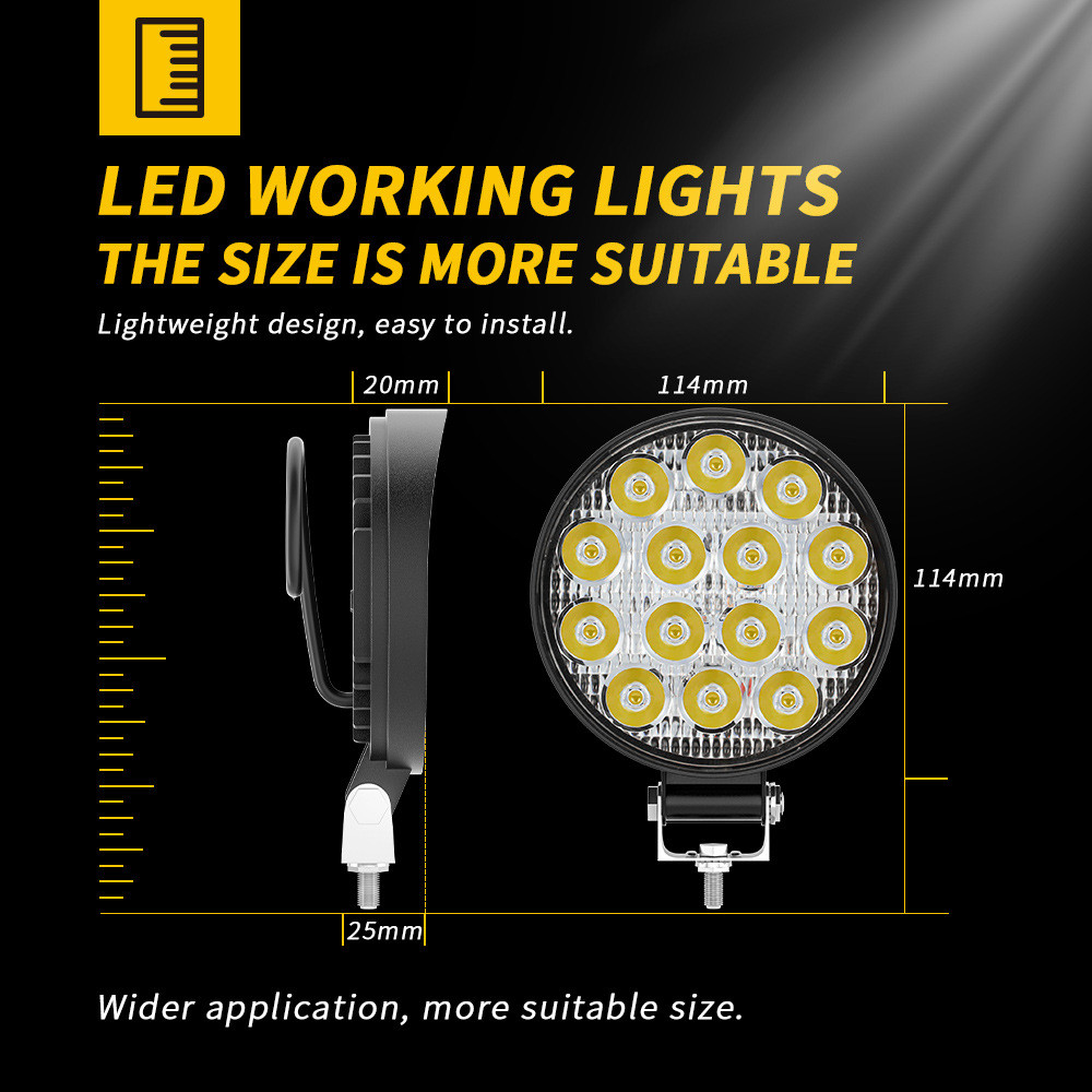 2X LED Tractor Work Lights Flood Light fit Truck,bulldozer,lawn mower,snowplow