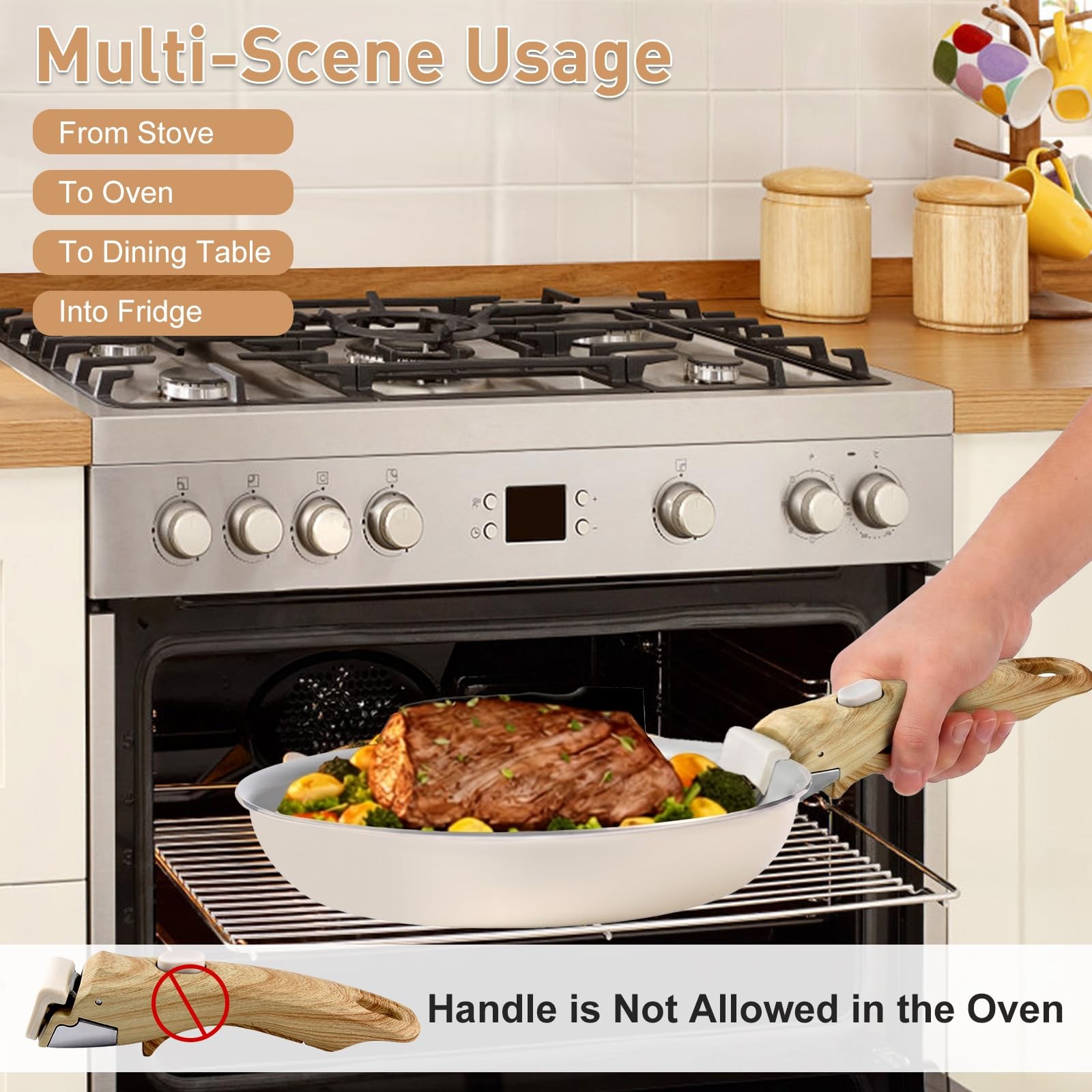 2 Pack Removable Handles for Pots and Pans – Universal Detachable Pan Handle