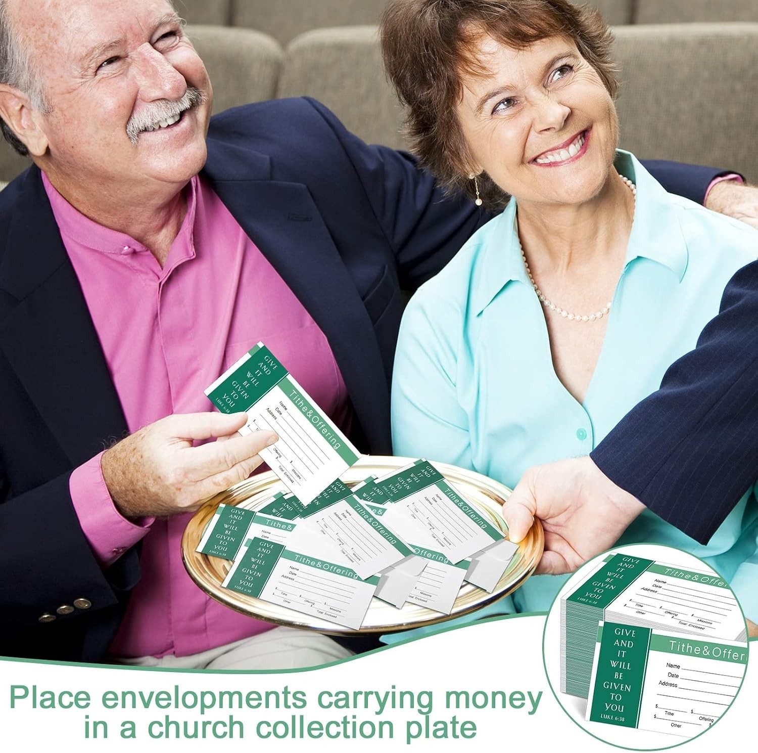 500 Count Tithes and Offering Envelopes for Donation Envelope Bill Size Checks a