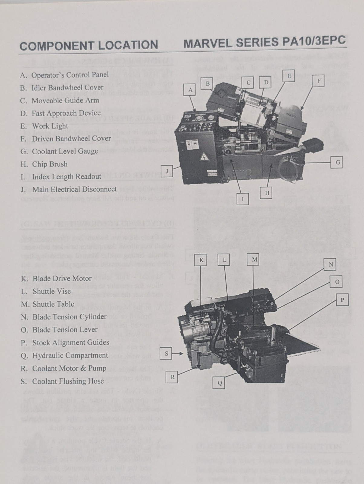 Marvel Manufacturing Series PA10/3EPC Horizontal Metal Cutting Bandsaw Manual