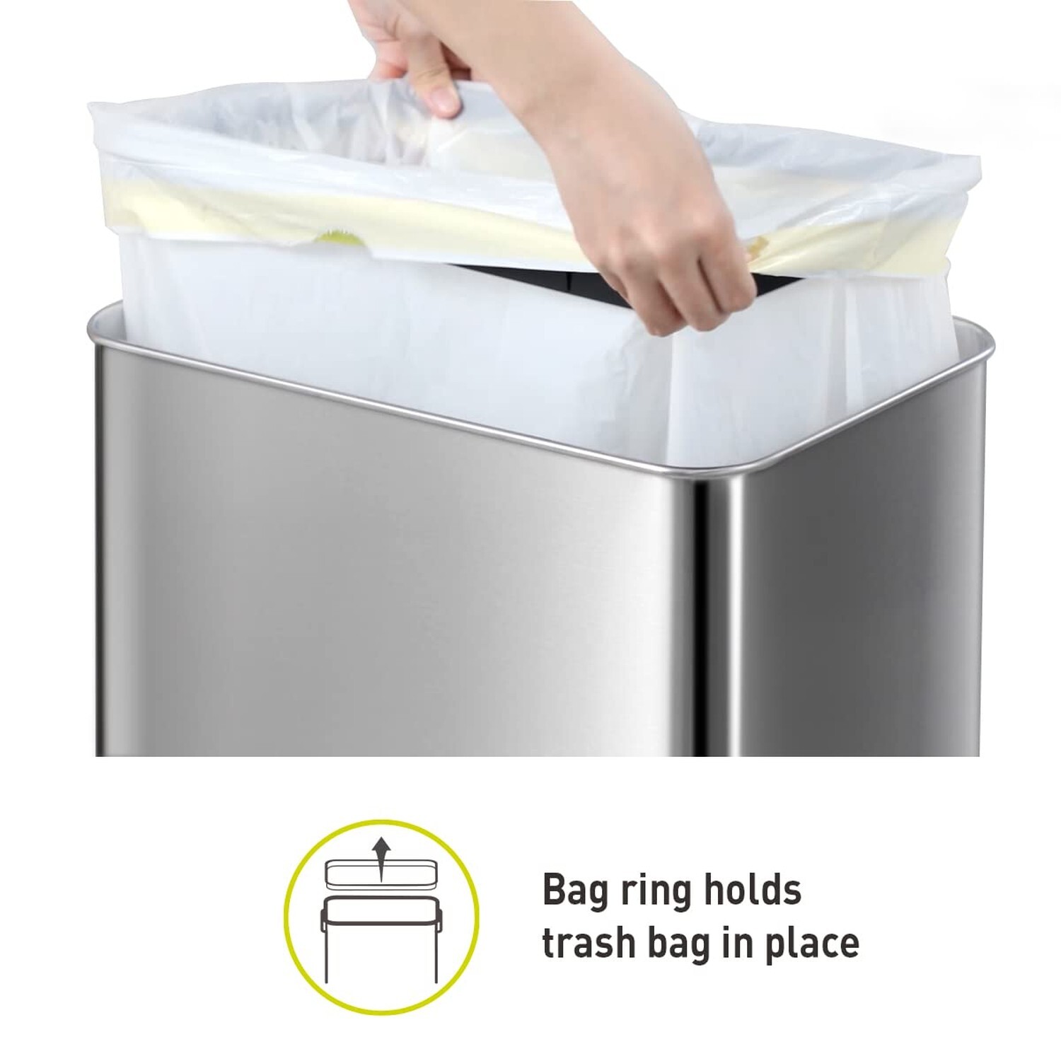 EKO Mirage-T 50 Liter / 13.2 Gallon Touchless Rectangular Motion Sensor Trash…