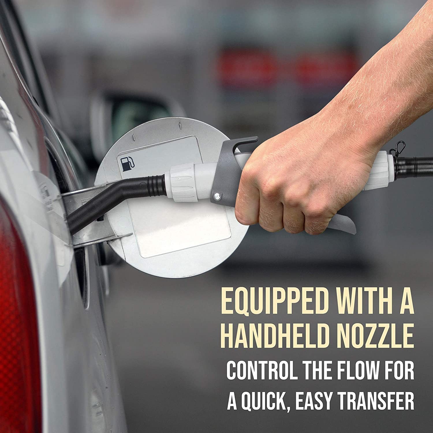 Deway Automatic Fuel Transfer Pump with Nozzle for Quick Flow Control & Stop