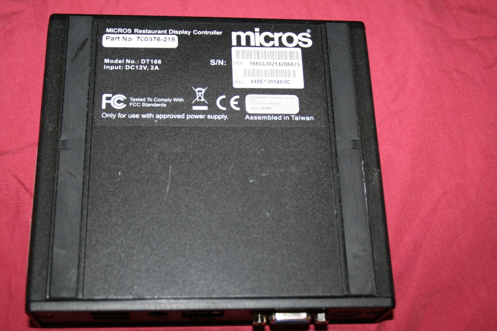 Lot of (10) Micros Oracle DT166 P/N 700876-218 windows CE 6.0 pro NO p. adapters