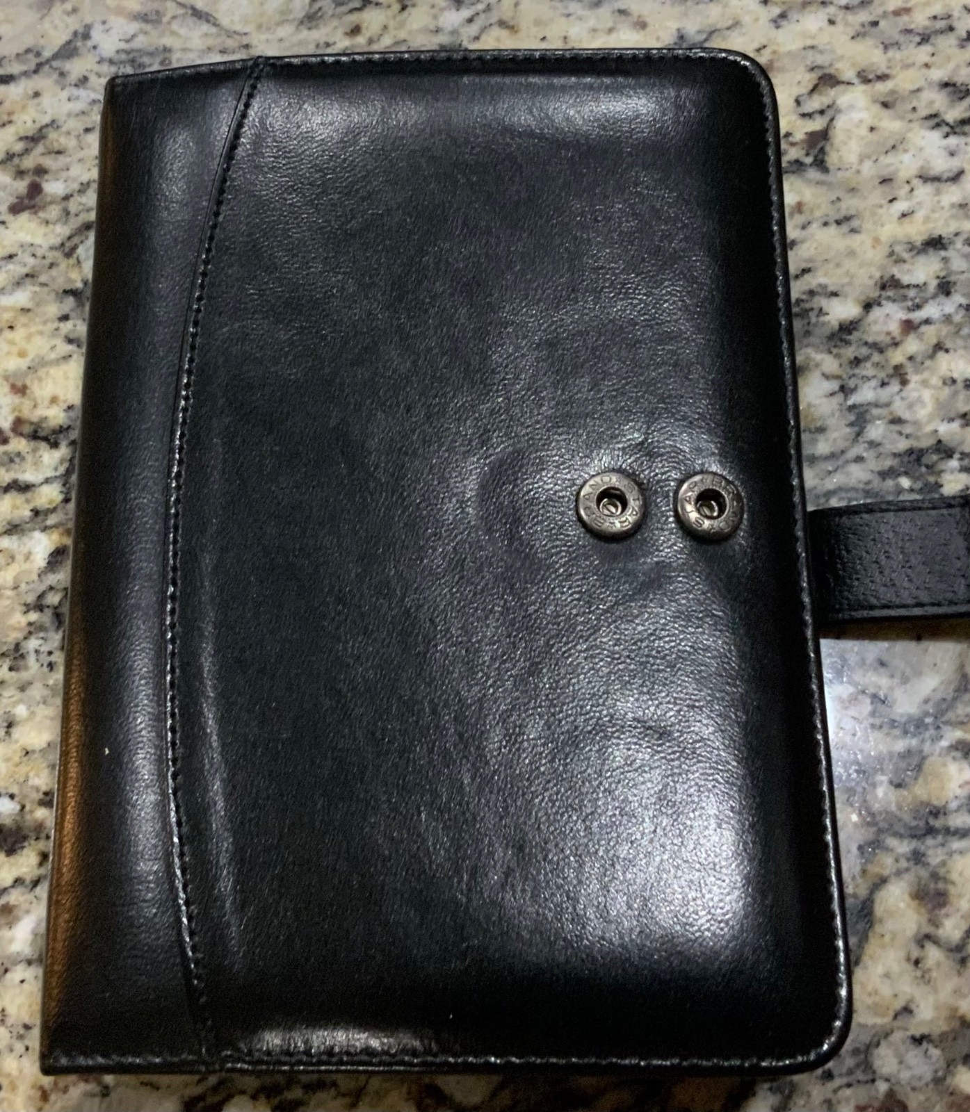 Vintage Buxton Organizer Planner 6 Ring & Button Lambskin Leather Brand New Open