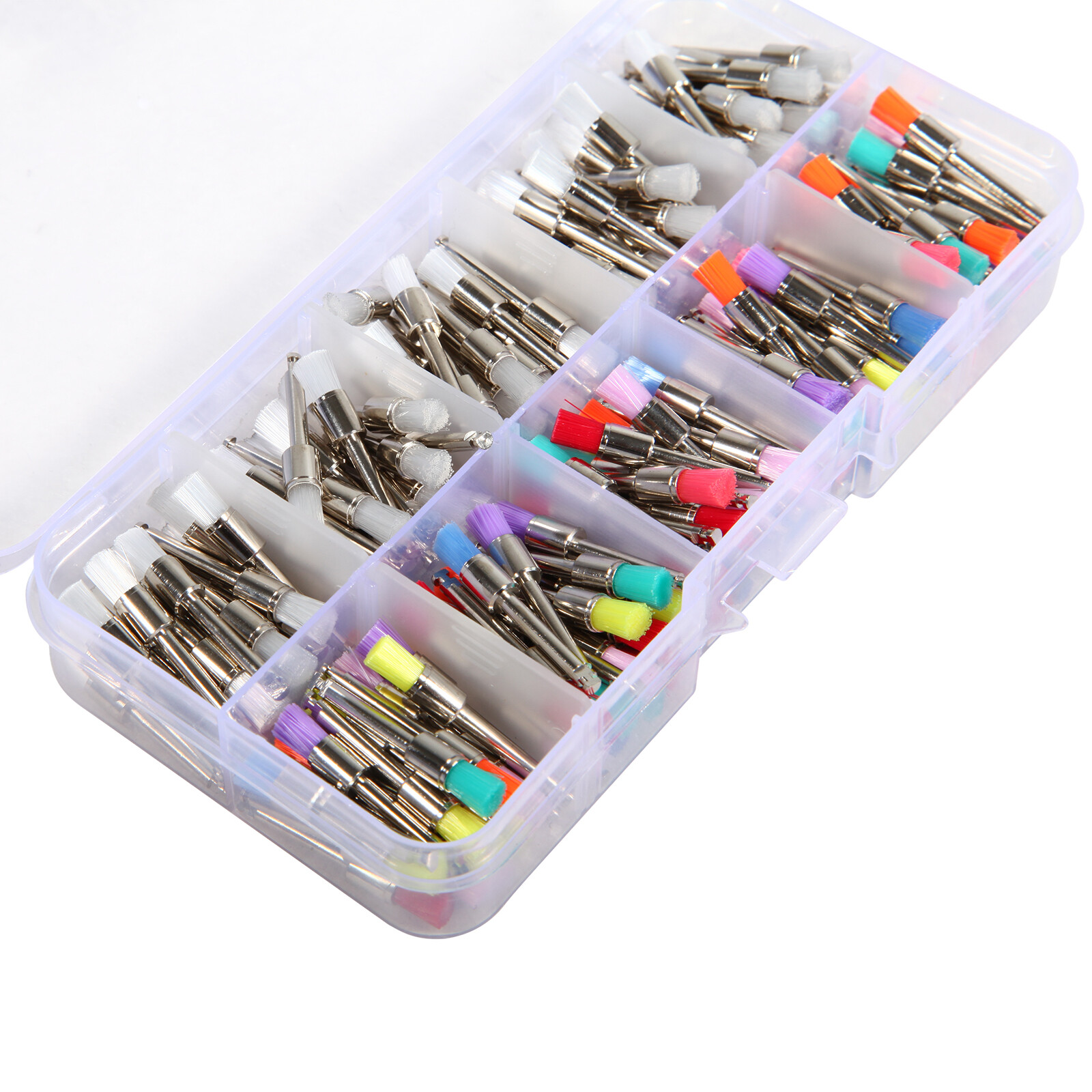 200 PCS Dental Nylon Polishing Flat Latch Polisher Prophy Brush Disposable mixed