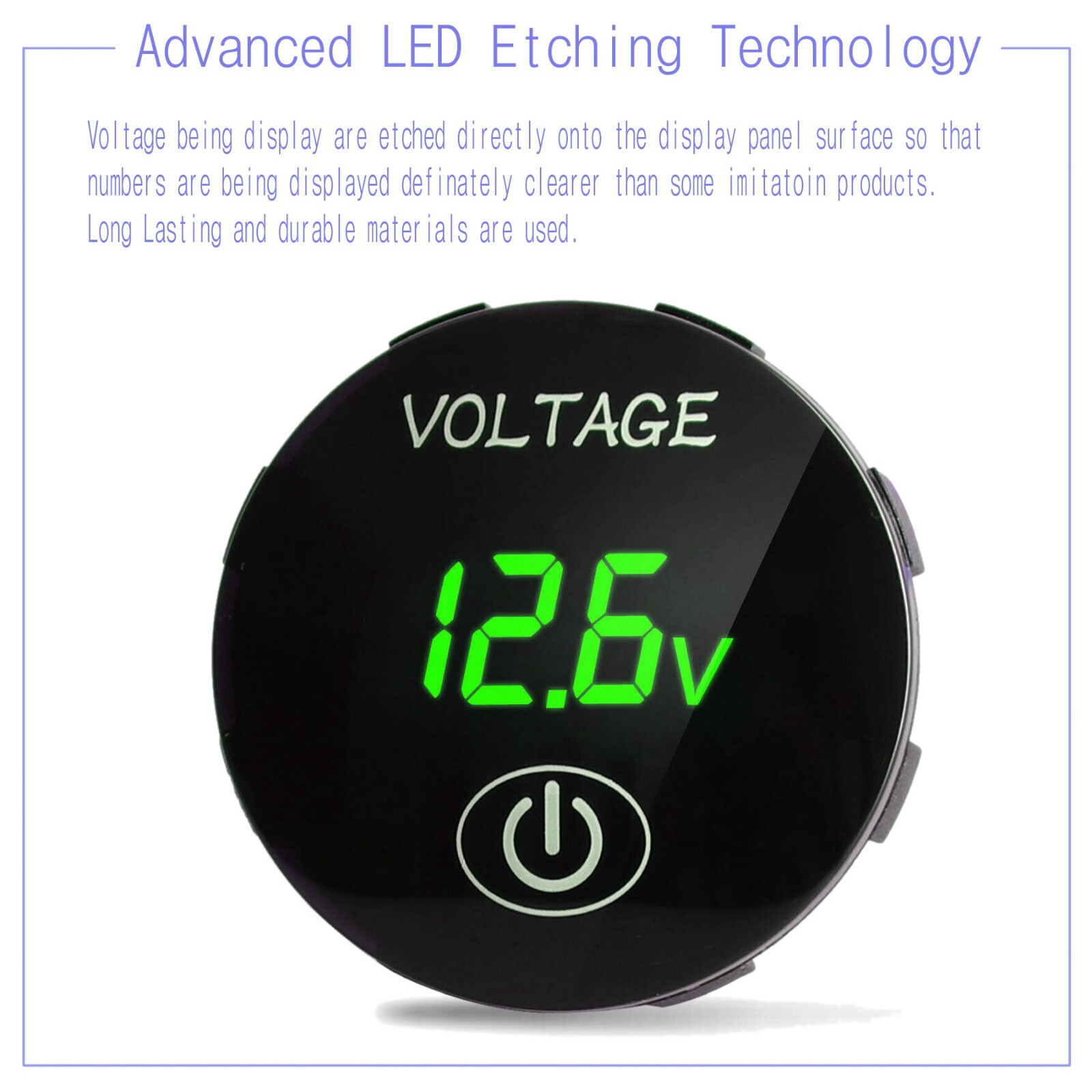 12V-24V Car Marine Motorcycle LED Digital Voltmeter Voltage Meter Battery Gauge