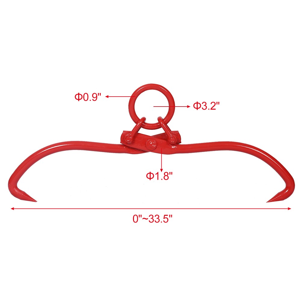 32 Inch Log Lifting Tongs Heavy Duty Grapple Timber Claw Logging Tool