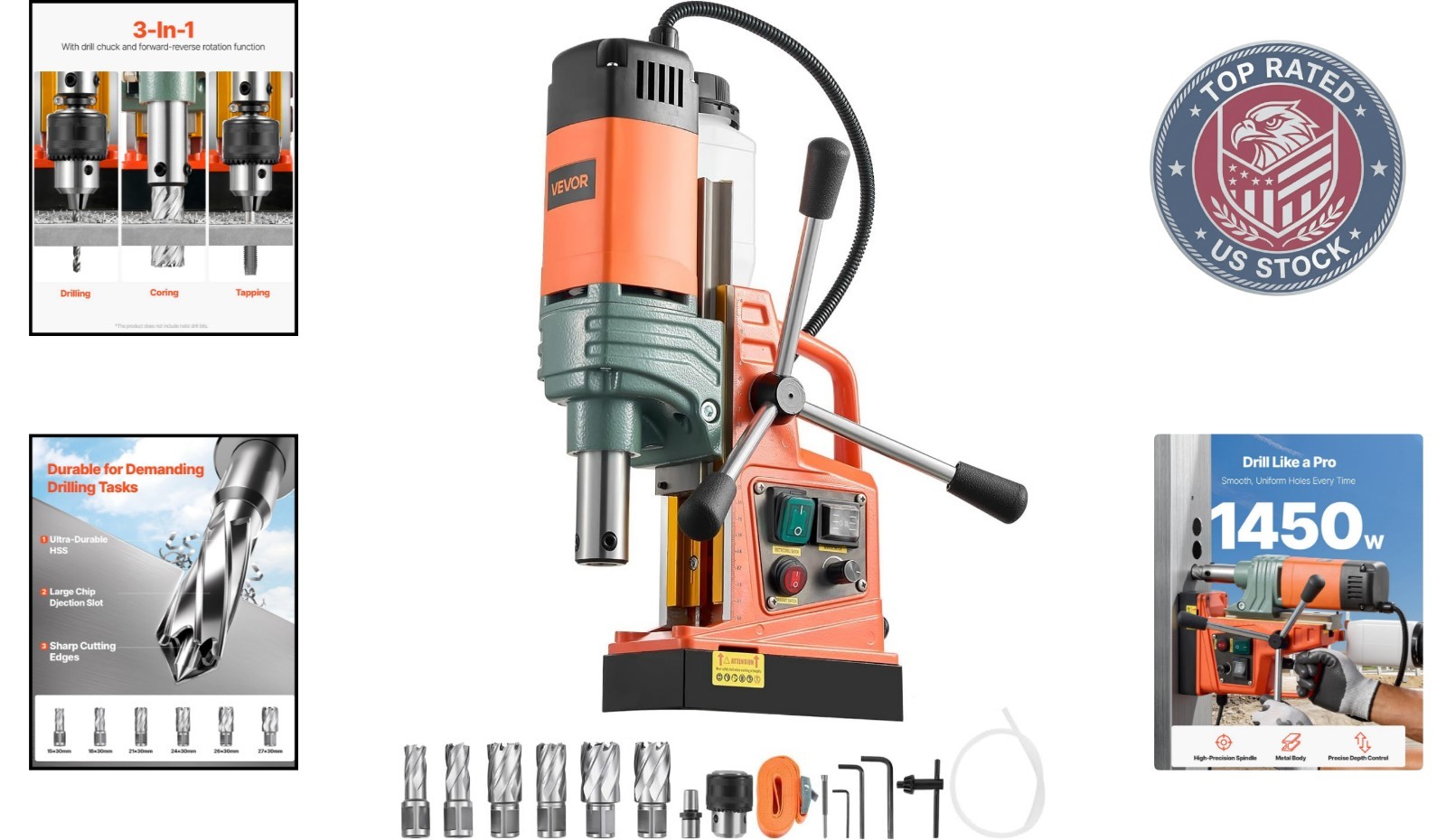 Versatile 1450W Magnetic Drill – Ideal for Steel Fabrication & Home Projects