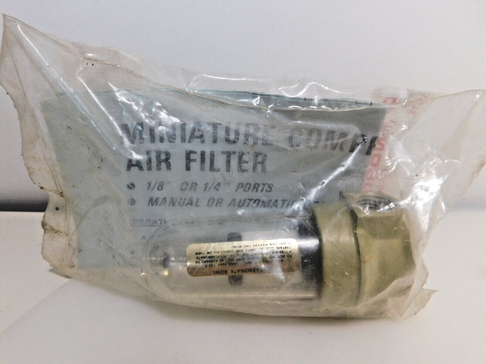 F07-200-M1TA Pneumatic Filter Norgren inlet 150 psi Temp 125 F max Littleton