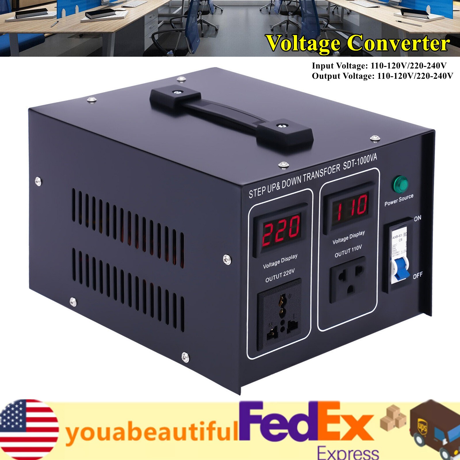 1000W Step Up Step Down Voltage Converter Transformer 220V to 110v 120v to 240V