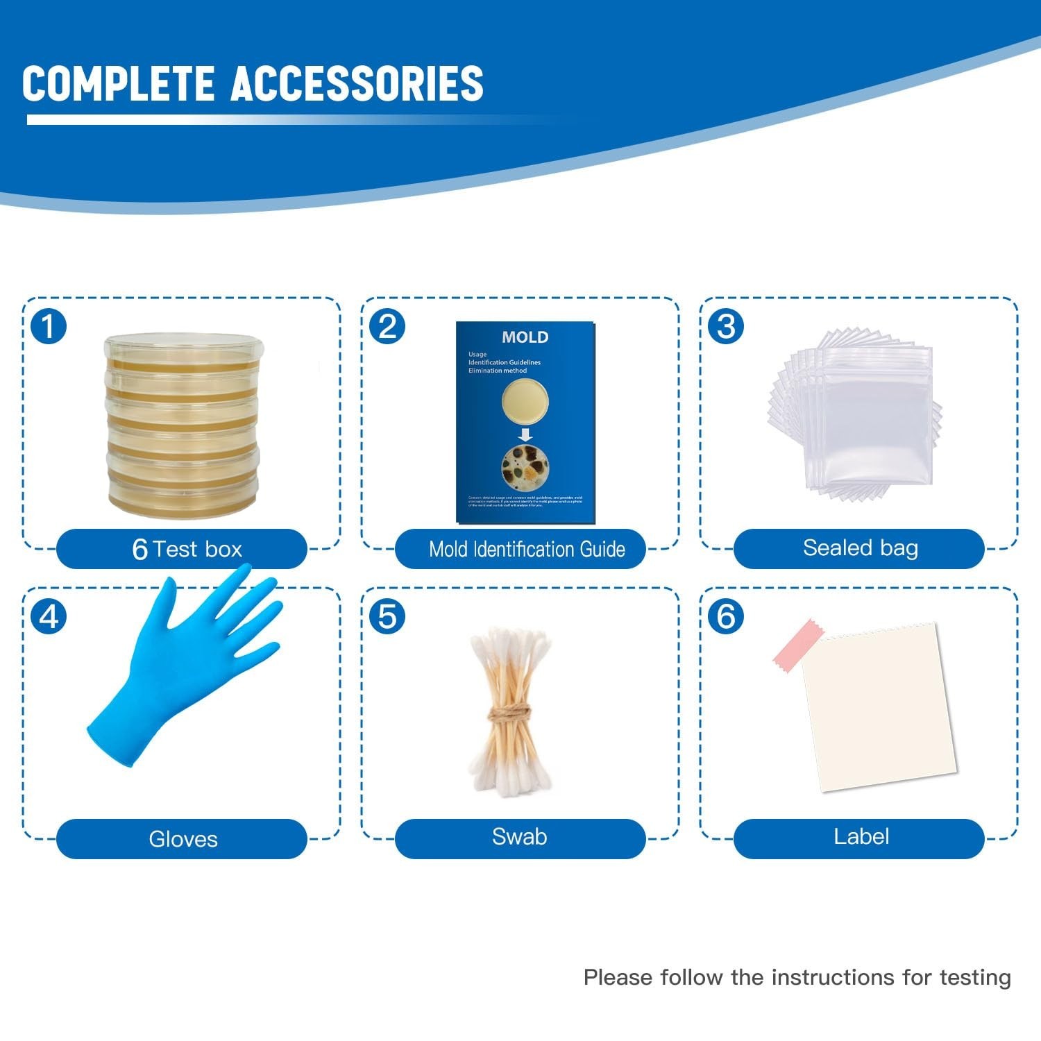 Home Mold Kit – 6 Tests, Black Mold Detector, Free Lab Analysis