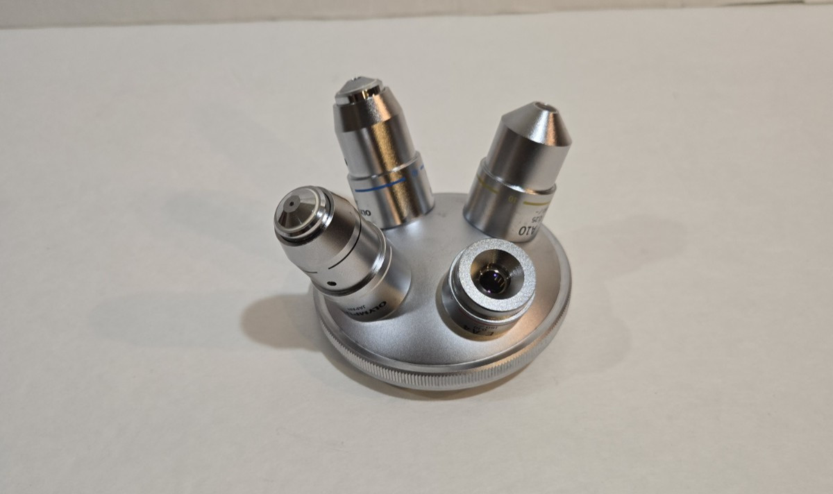 Olympus Microscope Objective Set 4x 10x 40x 100x w/ Turret Nosepiece from CHT