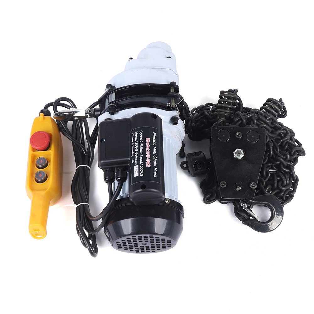 1000kg/2205lbs Electric Chain Hoist Single Phase Hoist Crane 10 FT Chain 1.3KW