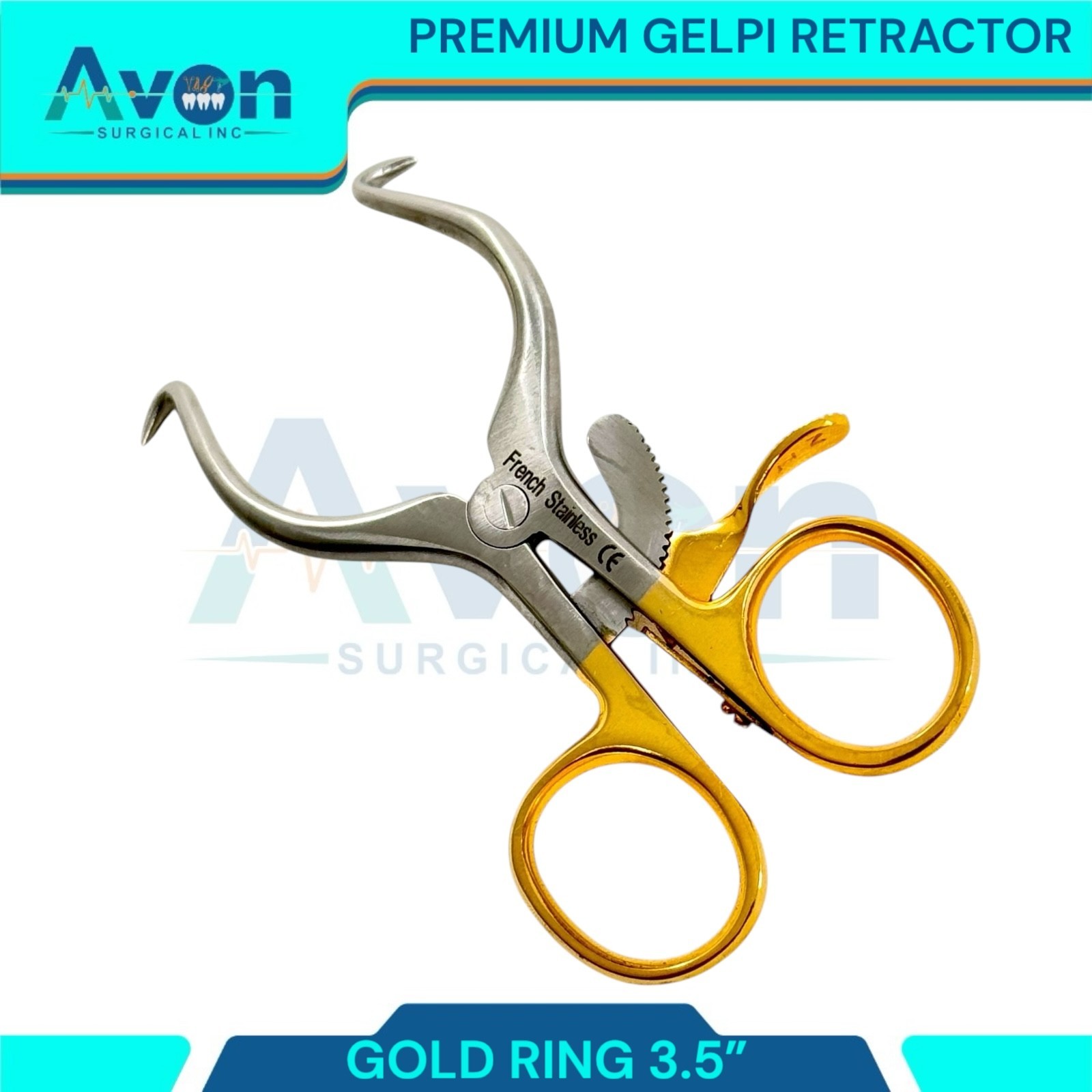 3.5in Self Retaining Gelpi Pediatric Retractor Retainer, Small – Gold Handle,1pc