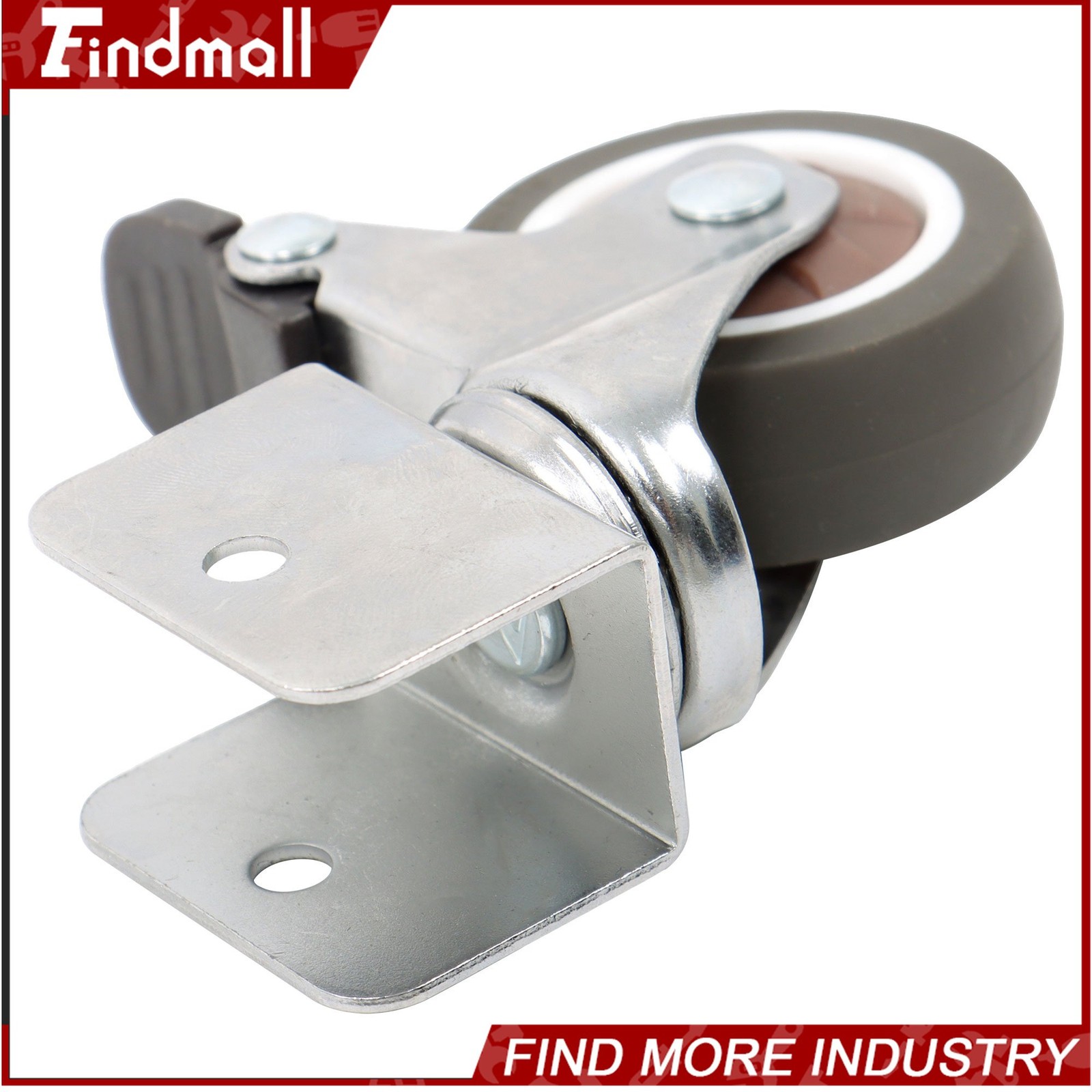 Findmall 4 PCS 2″ U-Bracket Shaped Caster Wheels (2 With Brake & 2 Without)