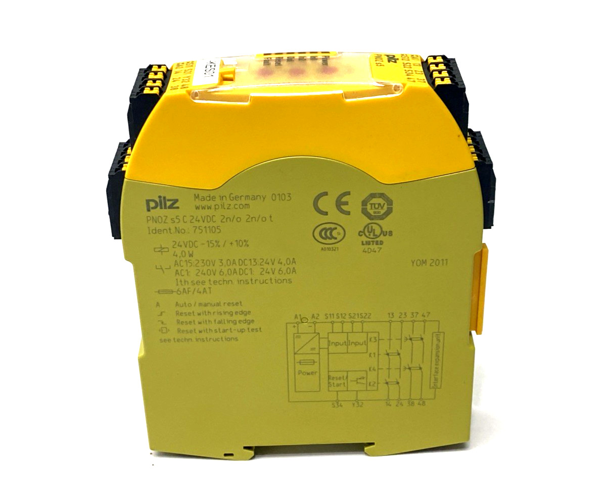 PILZ PNOZ s5 C 24VDC 2 n/o 2 n/o t Safety Relay, 1/2-Ch. Wiring, 24VDC 751105