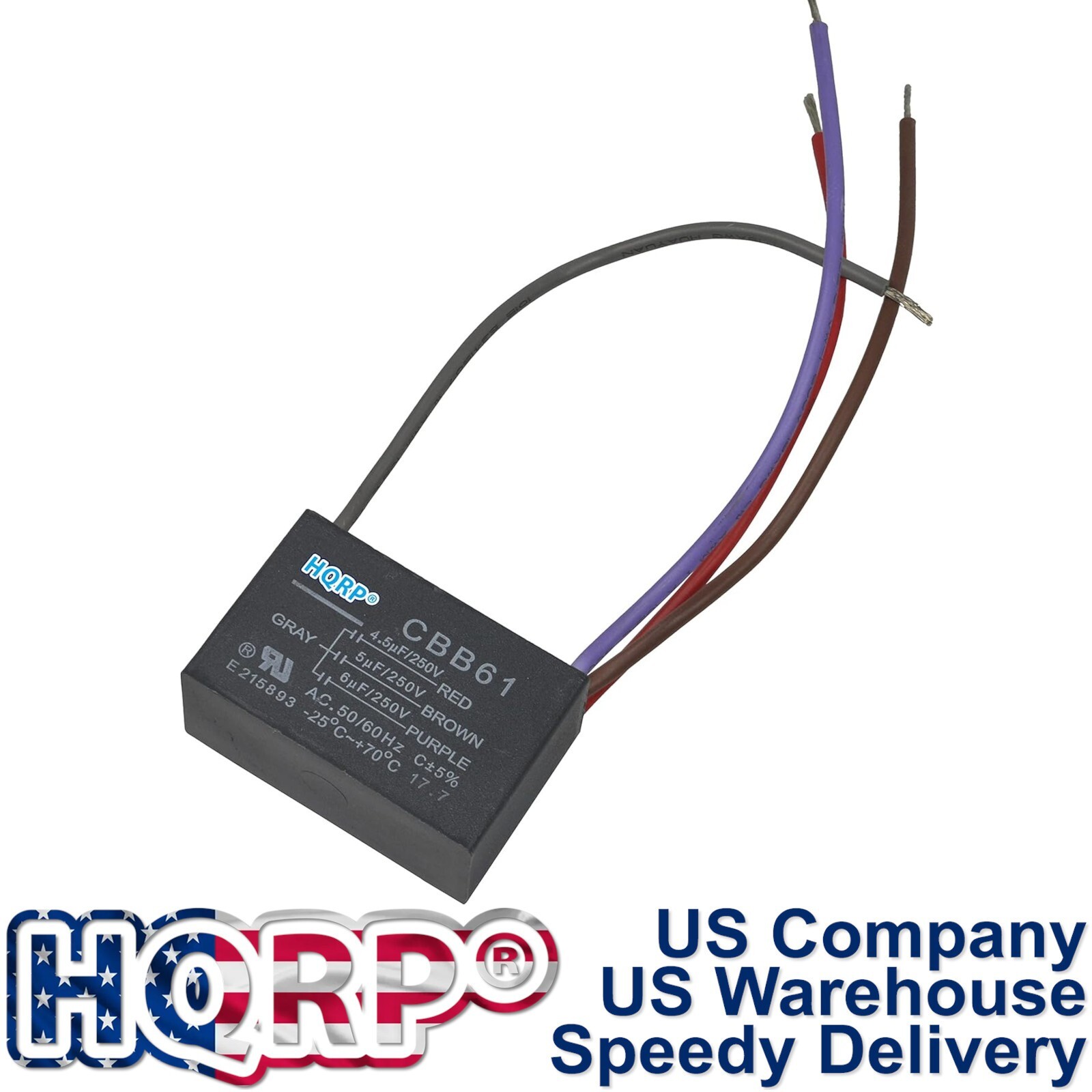 Capacitor for Hampton Bay Ceiling Fan 4.5uf+5uf+6uf 4-Wire CBB61 Replacement