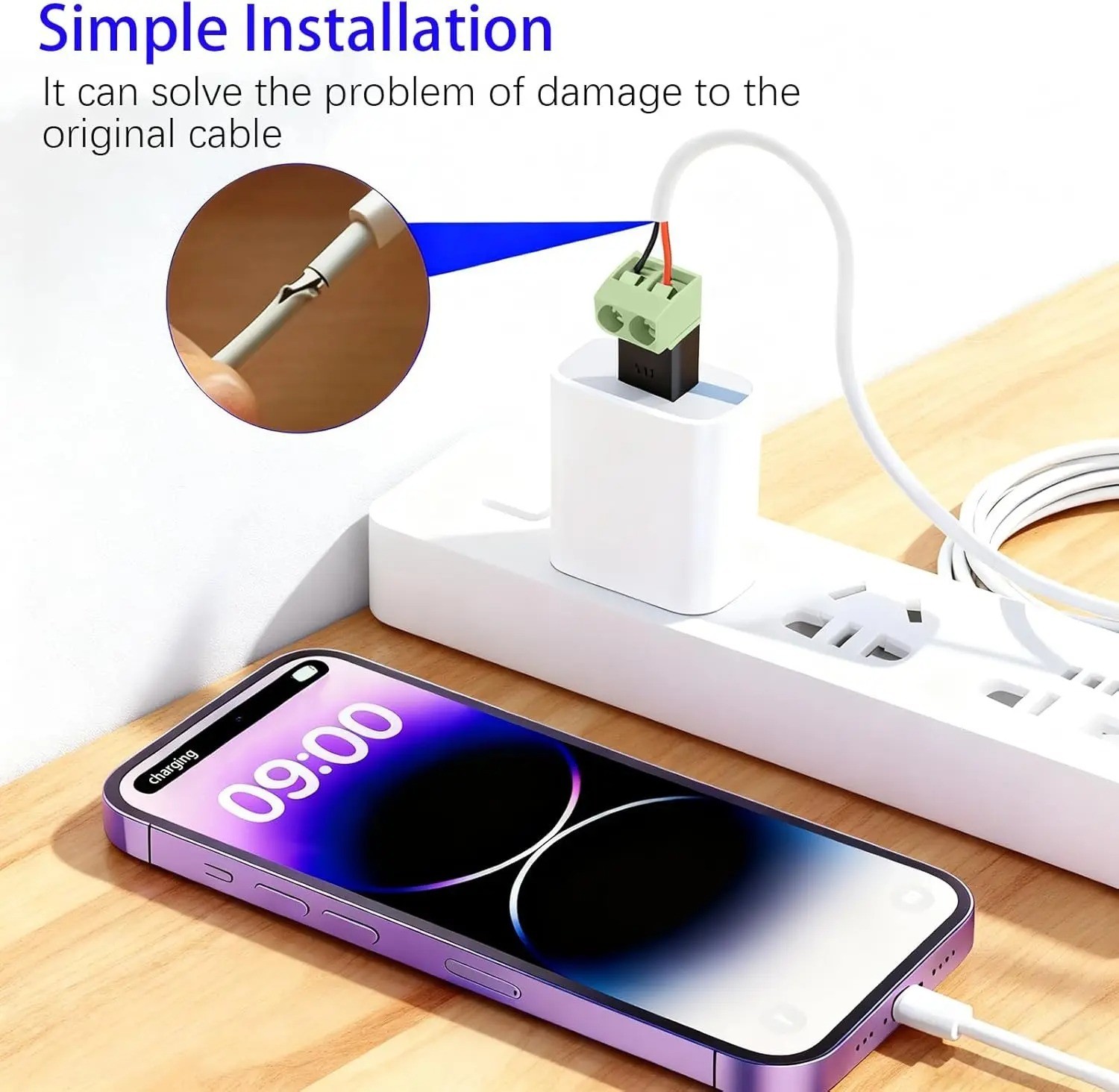 USB Type C Solderless Connector Screw Terminal Adapter Male to 2 Pin 10 PCS