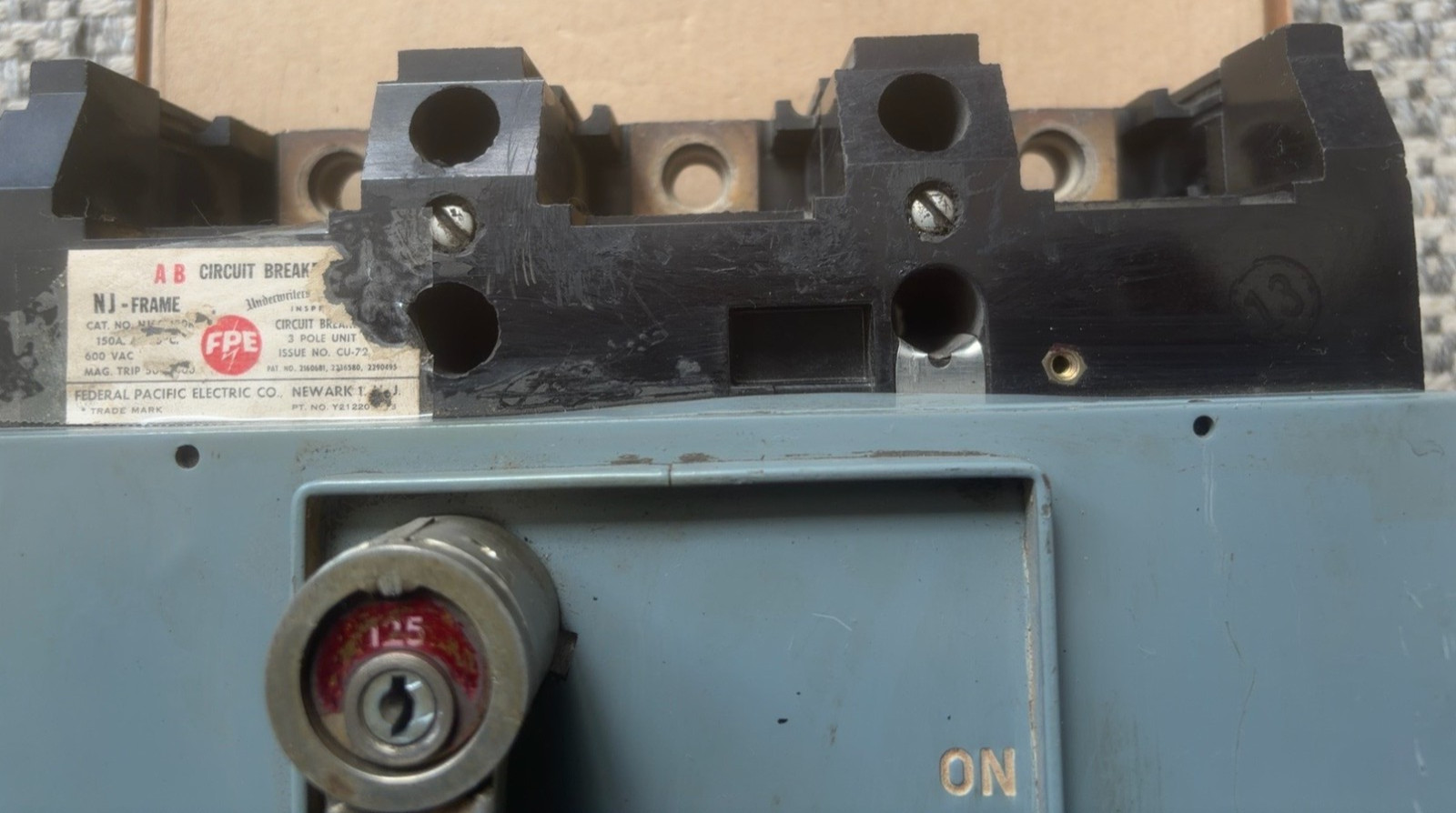 FPE NJ631150R 150A 3 Pole 600VAC Circuit Breaker Federal Pacific NJ Frame