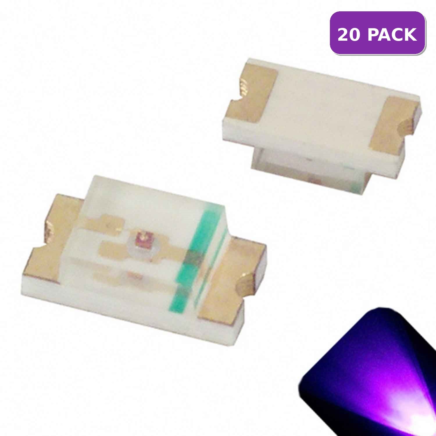 20 x LED 1206 UV Purple SMD LEDs SMT Lights Super Ultra Bright Car Models RC PC