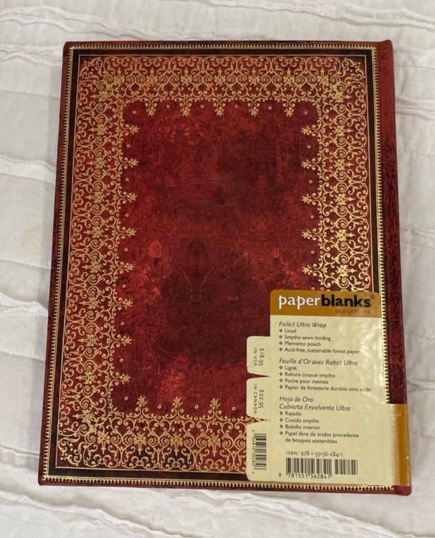New paper blanks old leather foil gold journal book acid free