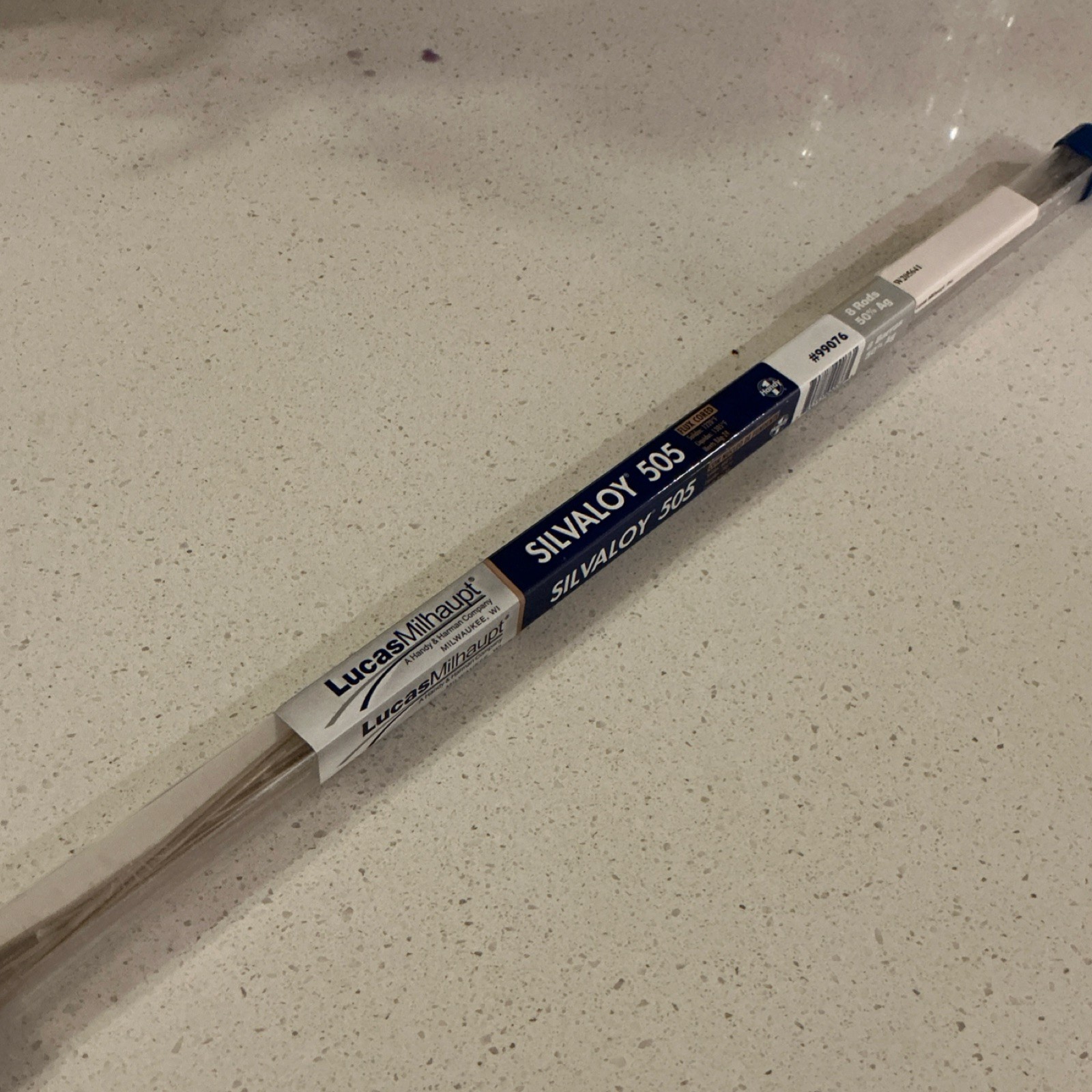 Lucas Milhaupt Silvaloy 505 Flux Cored Brazing Rod 18in BAg-24 50% silver