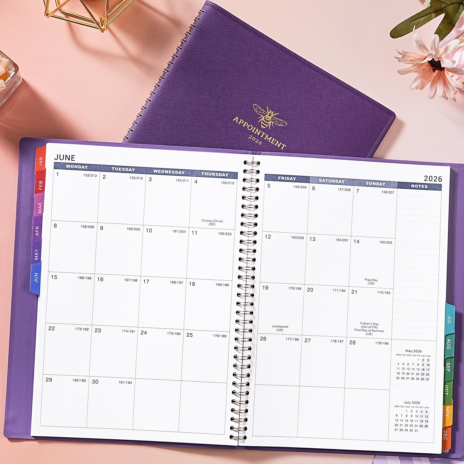 2026 Appointment Book – 30 Minutes-Hourly, 8.26″ x 10.7″, Purple:8″ x 10″