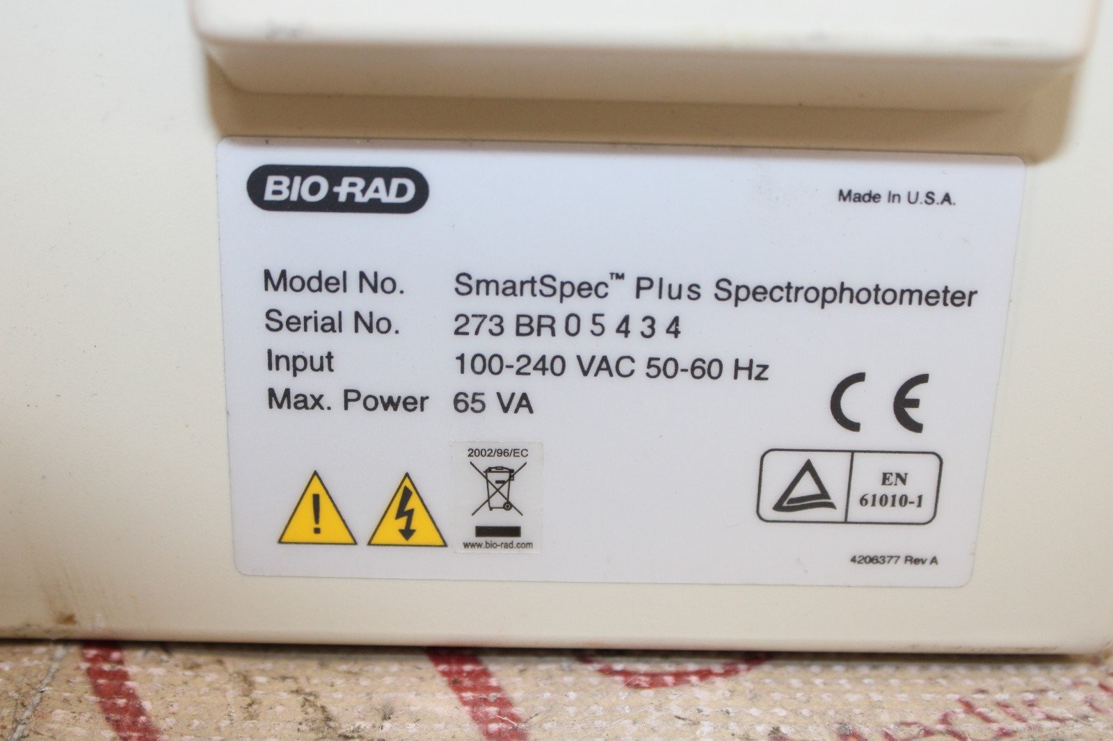 Bio-Rad SmartSpec Plus Spectrophotometer