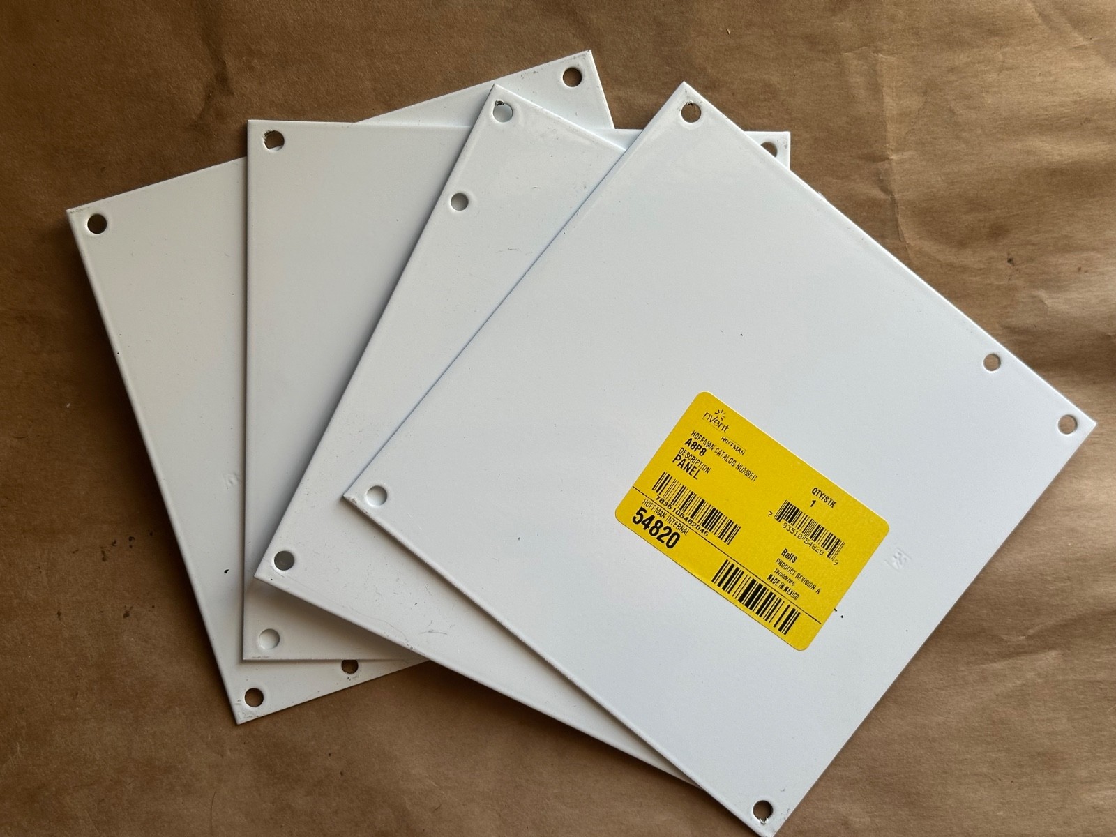 Lot of 4 nVent Hoffman Interior Panel Cover 8″ x 8″ White For Junction Box A8P8