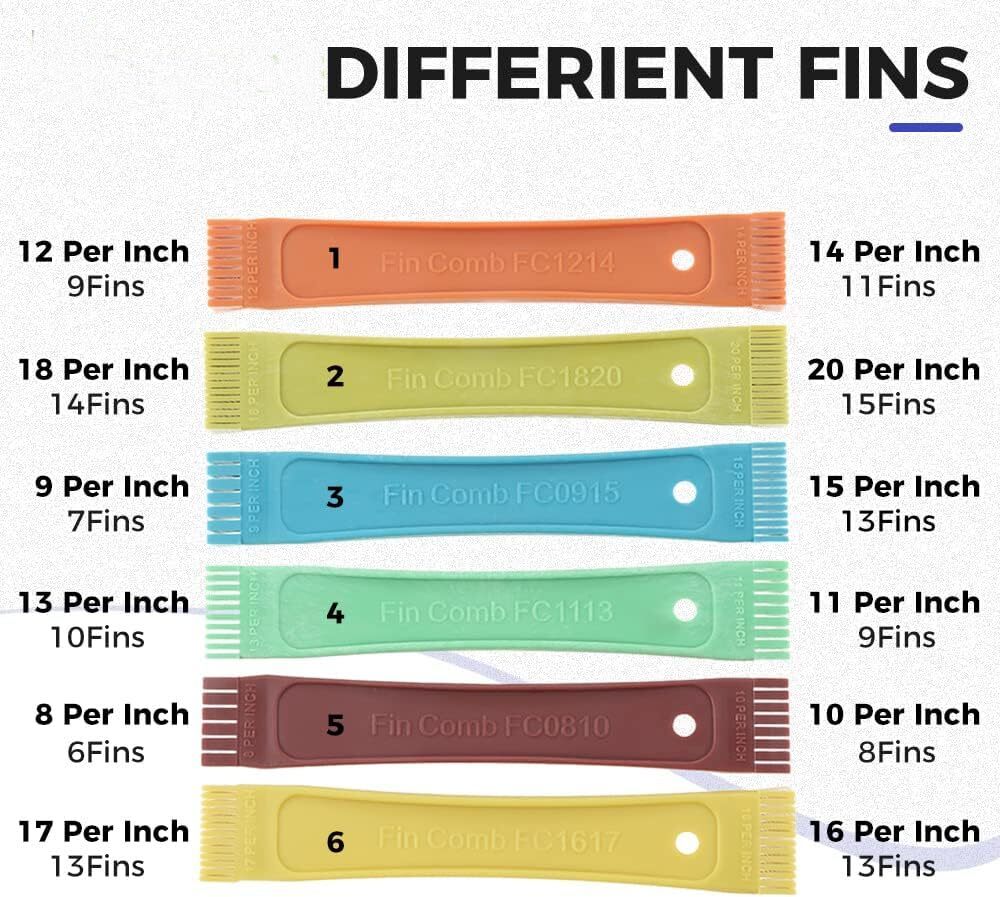 6PCs Repair Clean Tool Set Air Conditioner Fin Cleaner Set Fin Comb Condenser