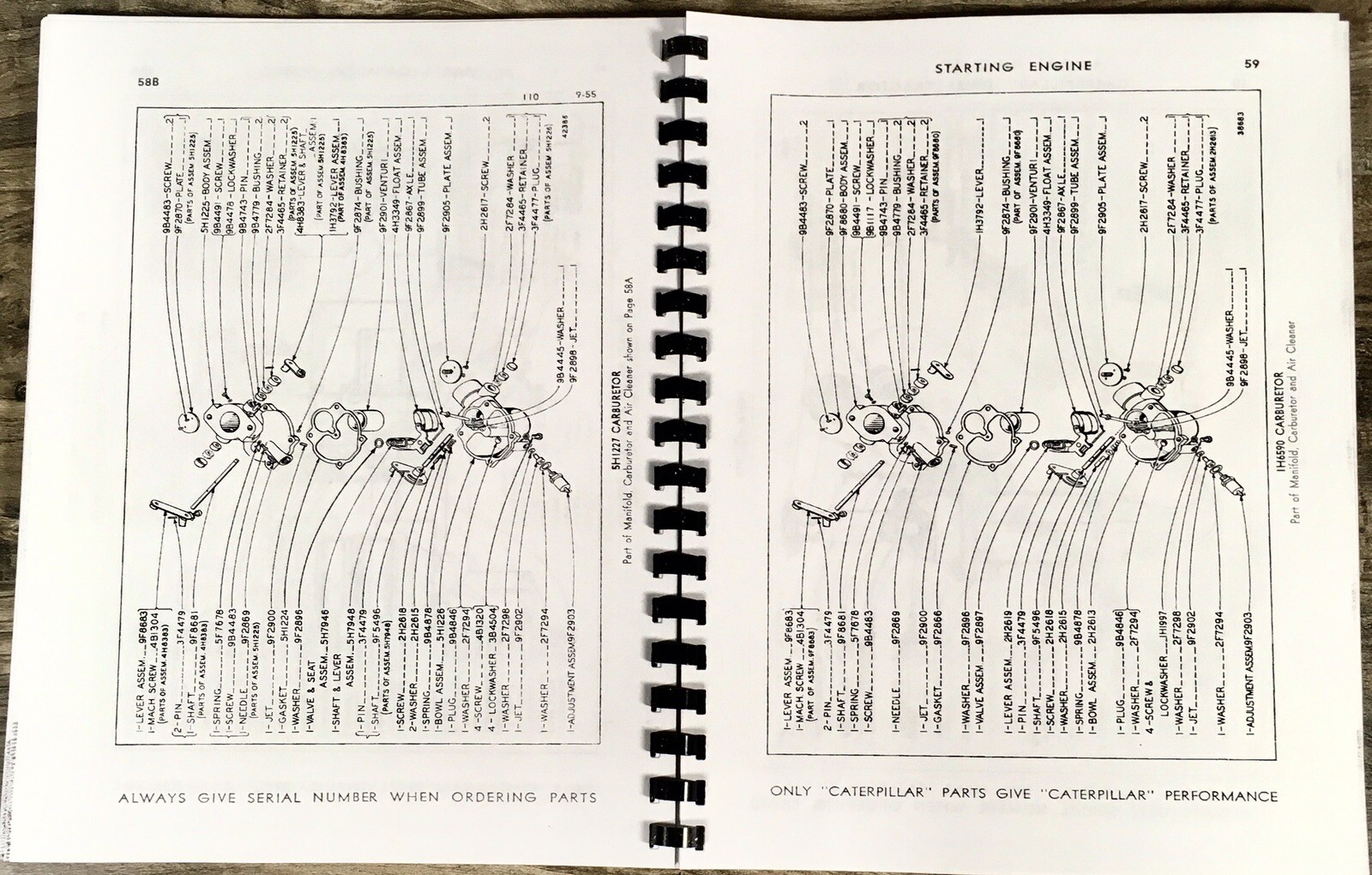 Parts Manual For Caterpillar DW21 Scraper Catalog Book 8W1061-8W1720 Inclusive