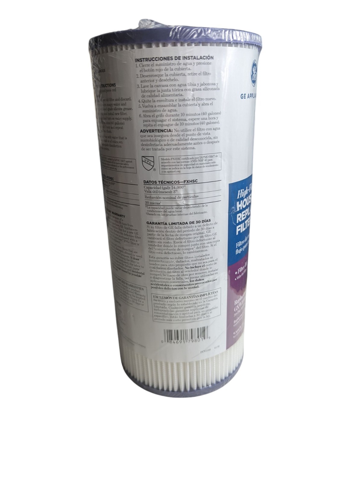 High-Flow GE FXHSC 30 Micron 3 Month Filter Replacement H NEW SEALED