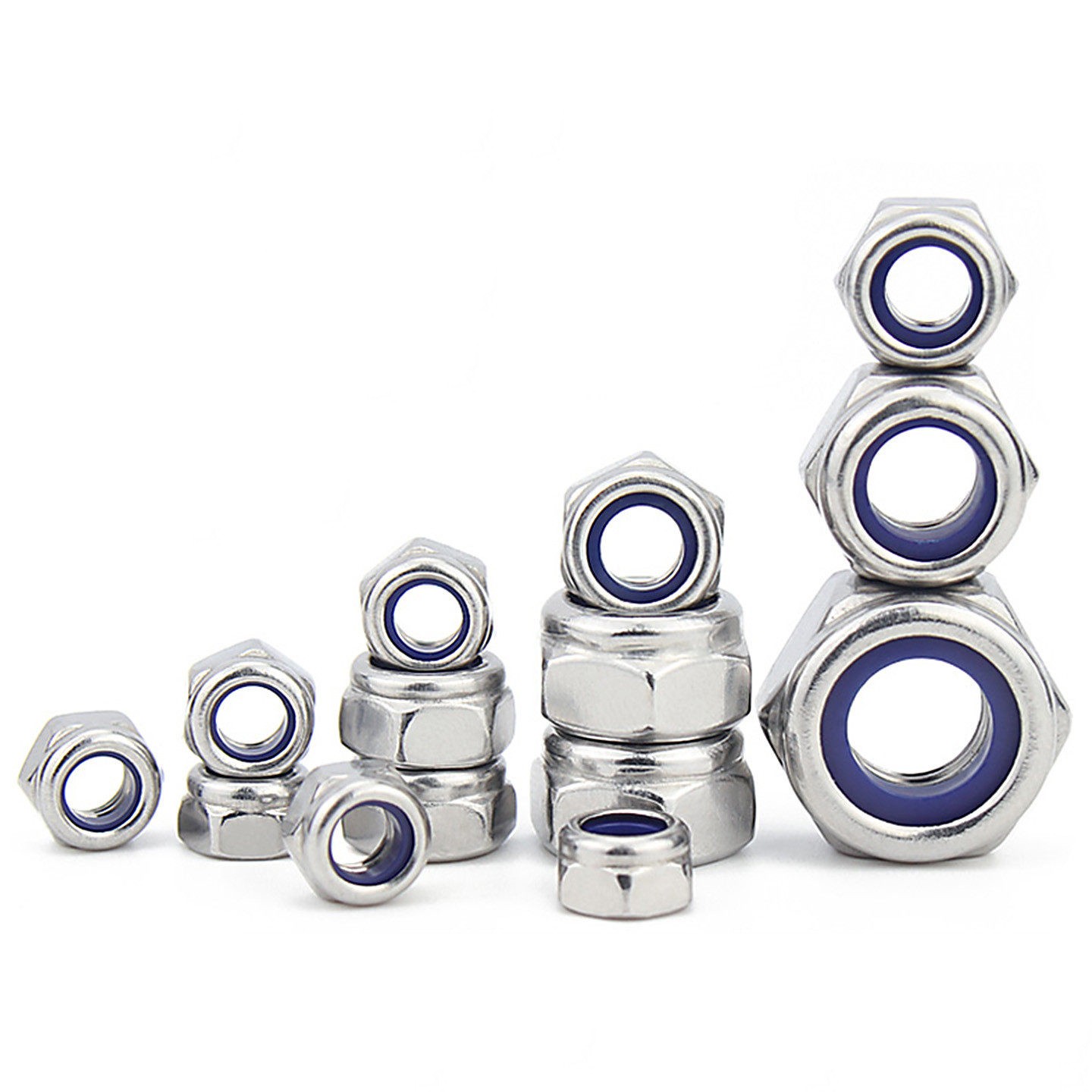 Hex Nyloc Nylock Nylon Lock Nuts Type T M2 M2.5 M3 M4 M5 M6 A2 Stainless Steel