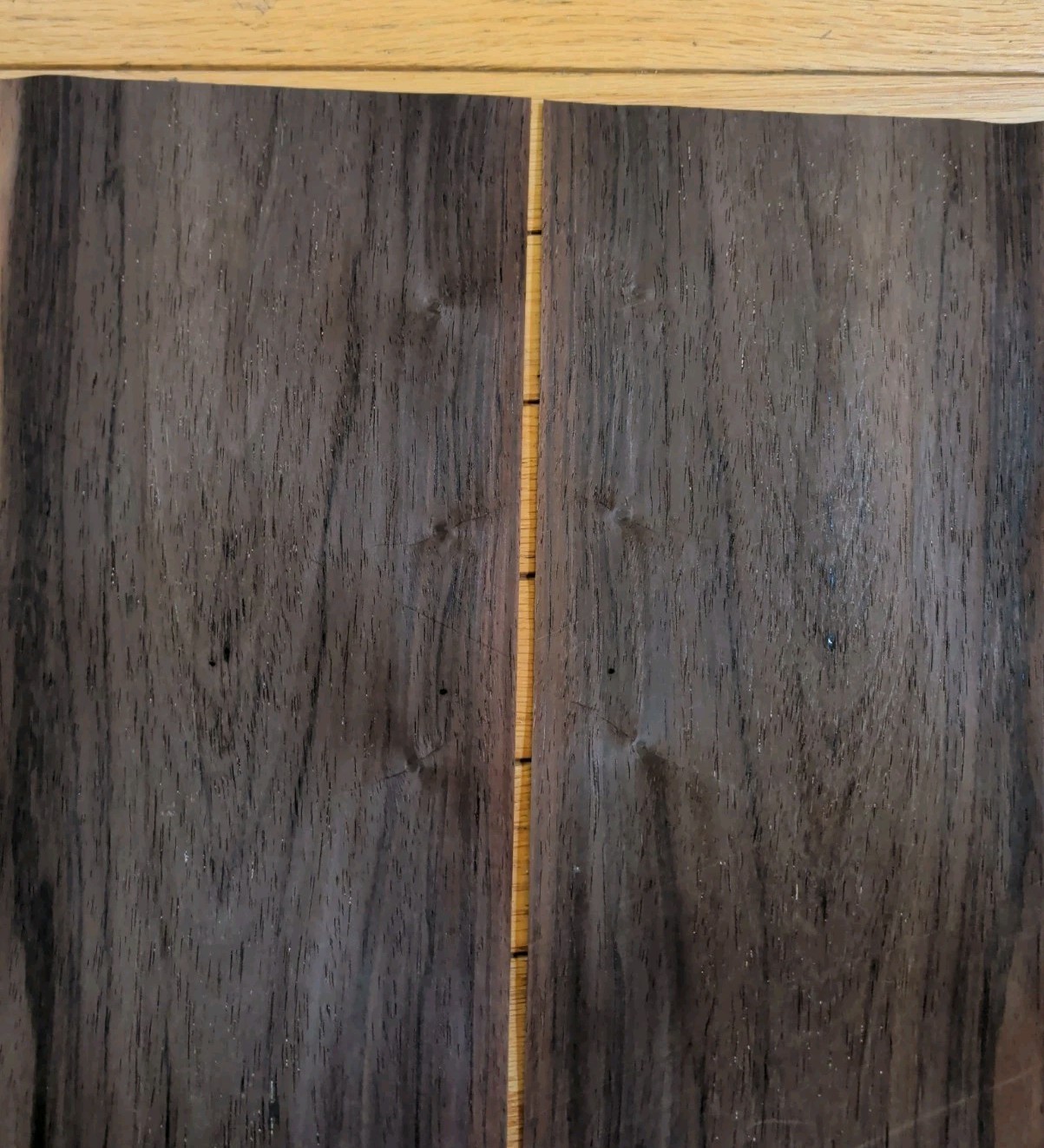 2 pieces of rosewood veneer 21 1/8″ x 7″ each raw buckled! old 1/42