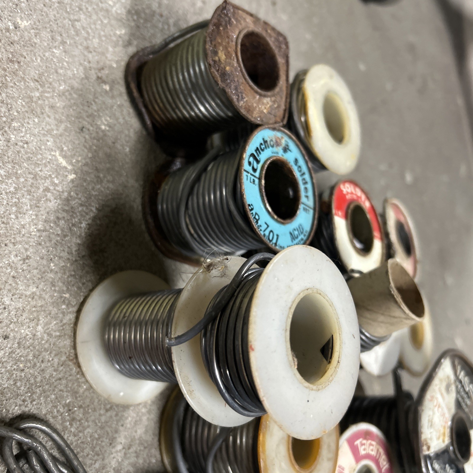 Vintage Nassau Stearine Core Solder Spools 10lbs Acid Core Alpha