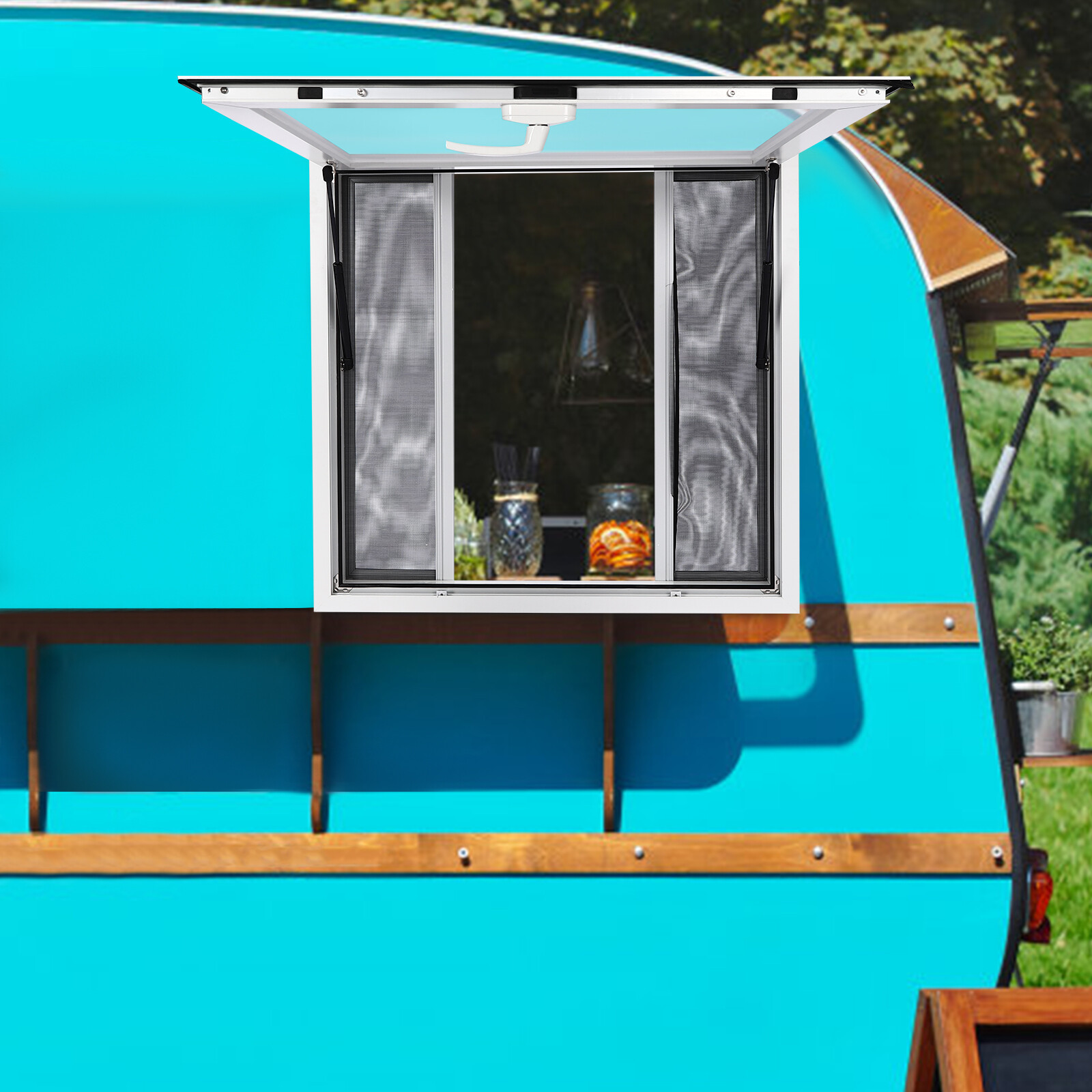 36″L x 36″W Concession Stand Serving Window Food Truck Service Awning w/ Hooks