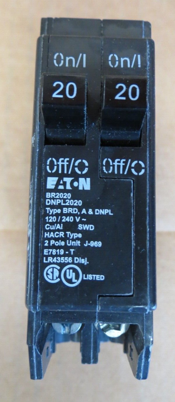 EATON BR2020 120/240V 2-POLE 20 AMP CIRCUIT BREAKER NEW