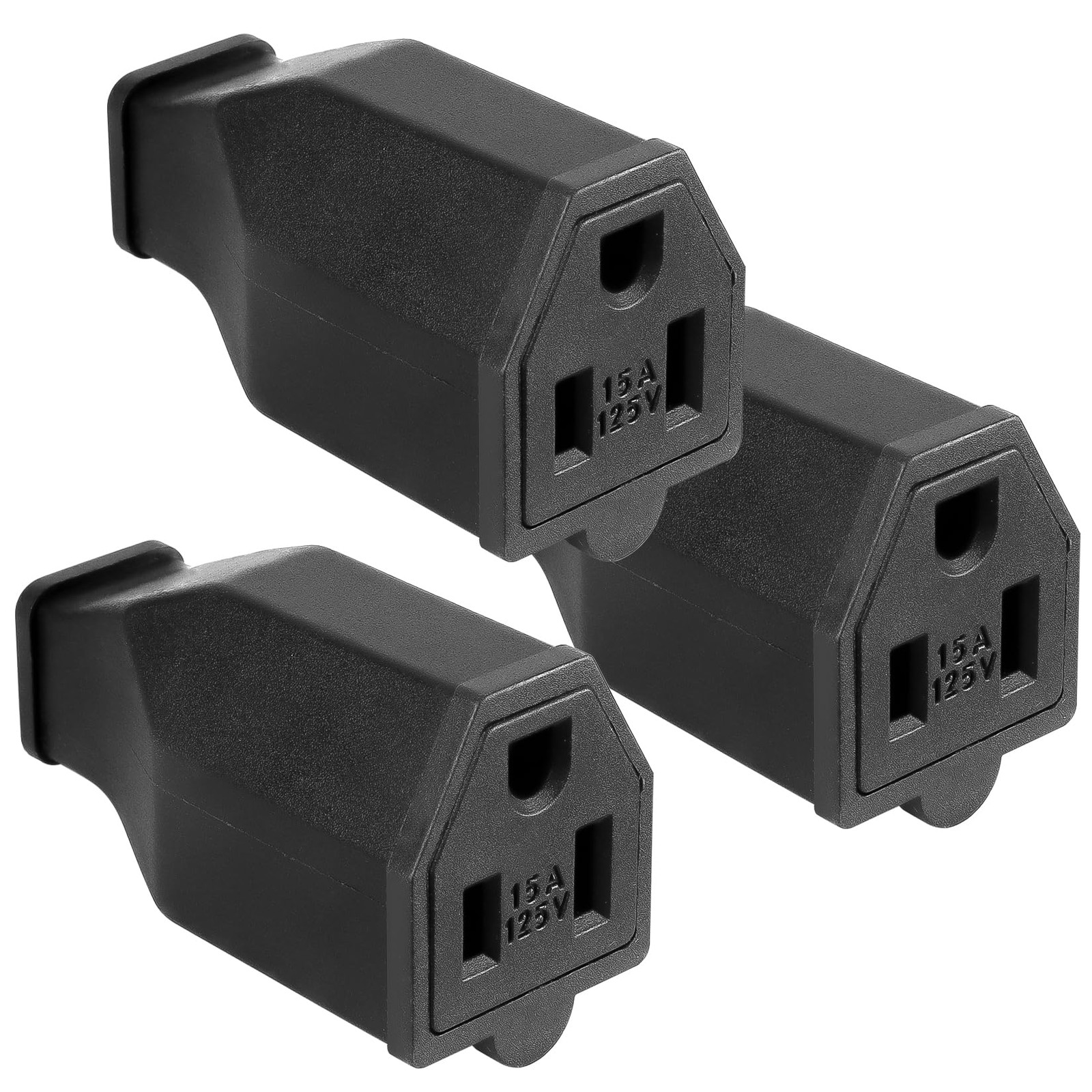 TENINYU 2-Pole, 3 Wire Grounding Plug Female Extension Cord Straight Blade Plug