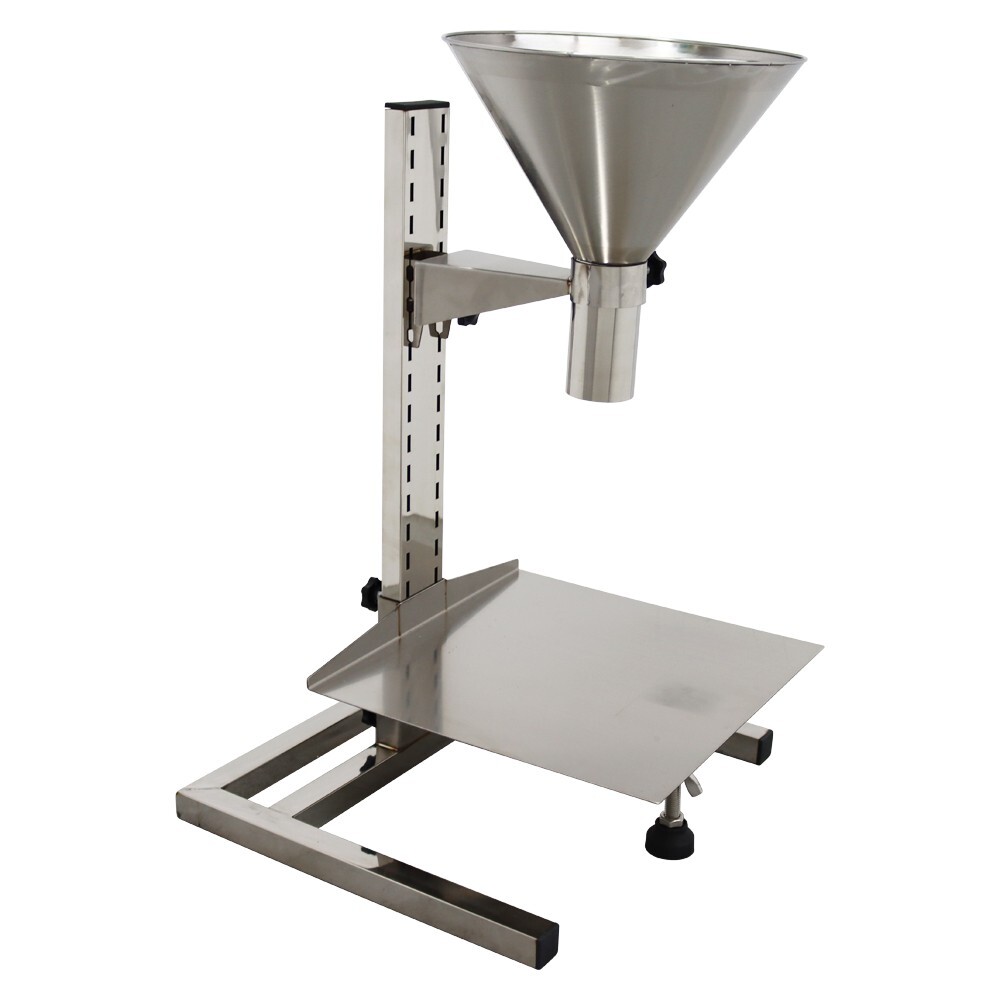 5cm Stainless Steel Manual Feeding Hopper with Support Stand Packaging Tool