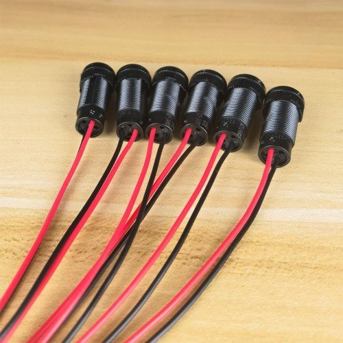 6Pcs White LED Indicator Indicator Light AC DC 12 24V 10mm Mounting Hole Flame