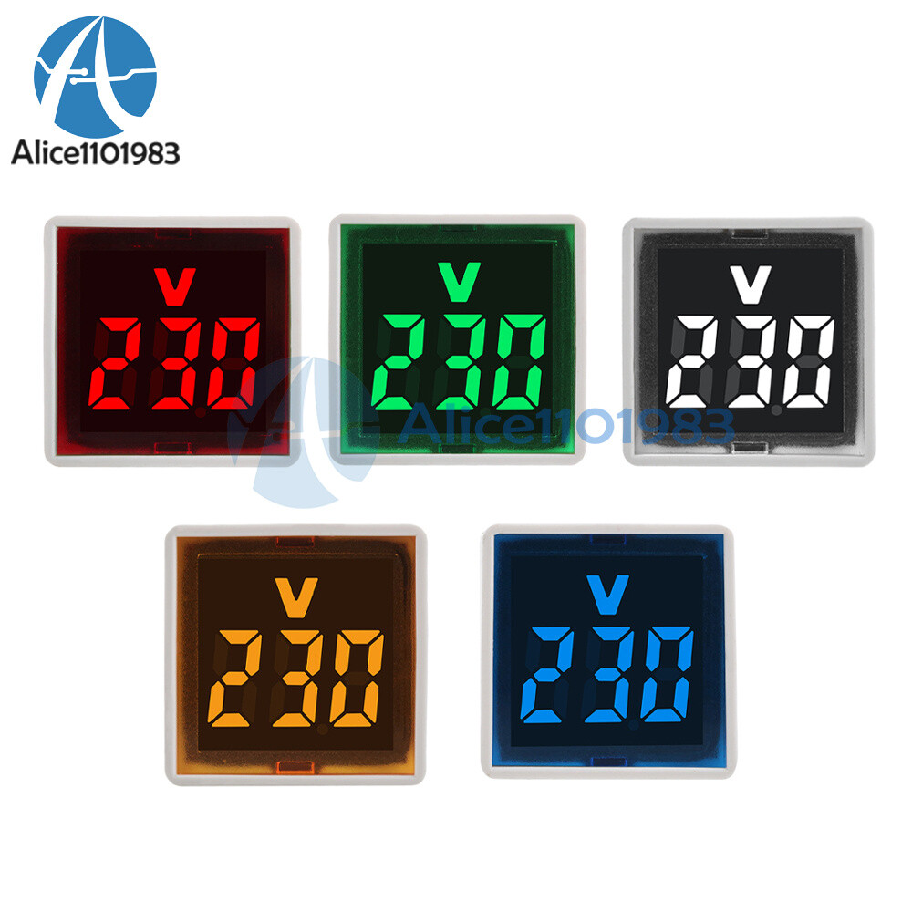 10pcs AC 220V EU Plug LED Digital AC Voltmeter Indicator Voltage Meter 50~500V
