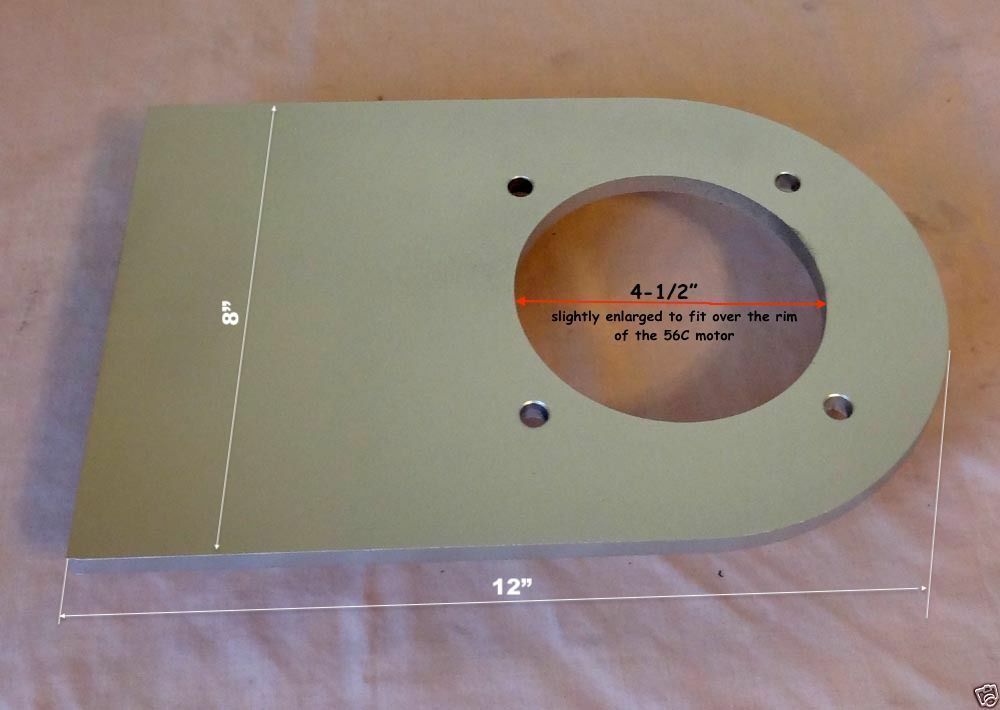 Electric Motor Mounting Plate. Fits C-Face Type Motors (56C etc)