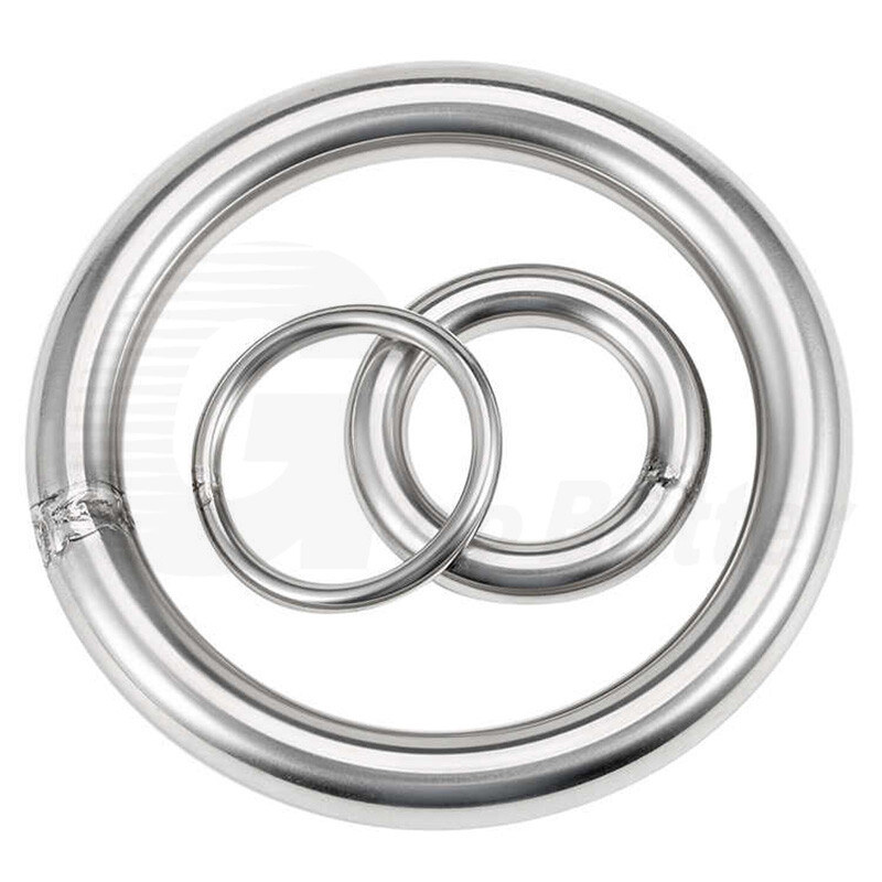 Stainless Steel O Ring Polished Welded Round Ring Heavy Duty Solid 9-344mm ID A2