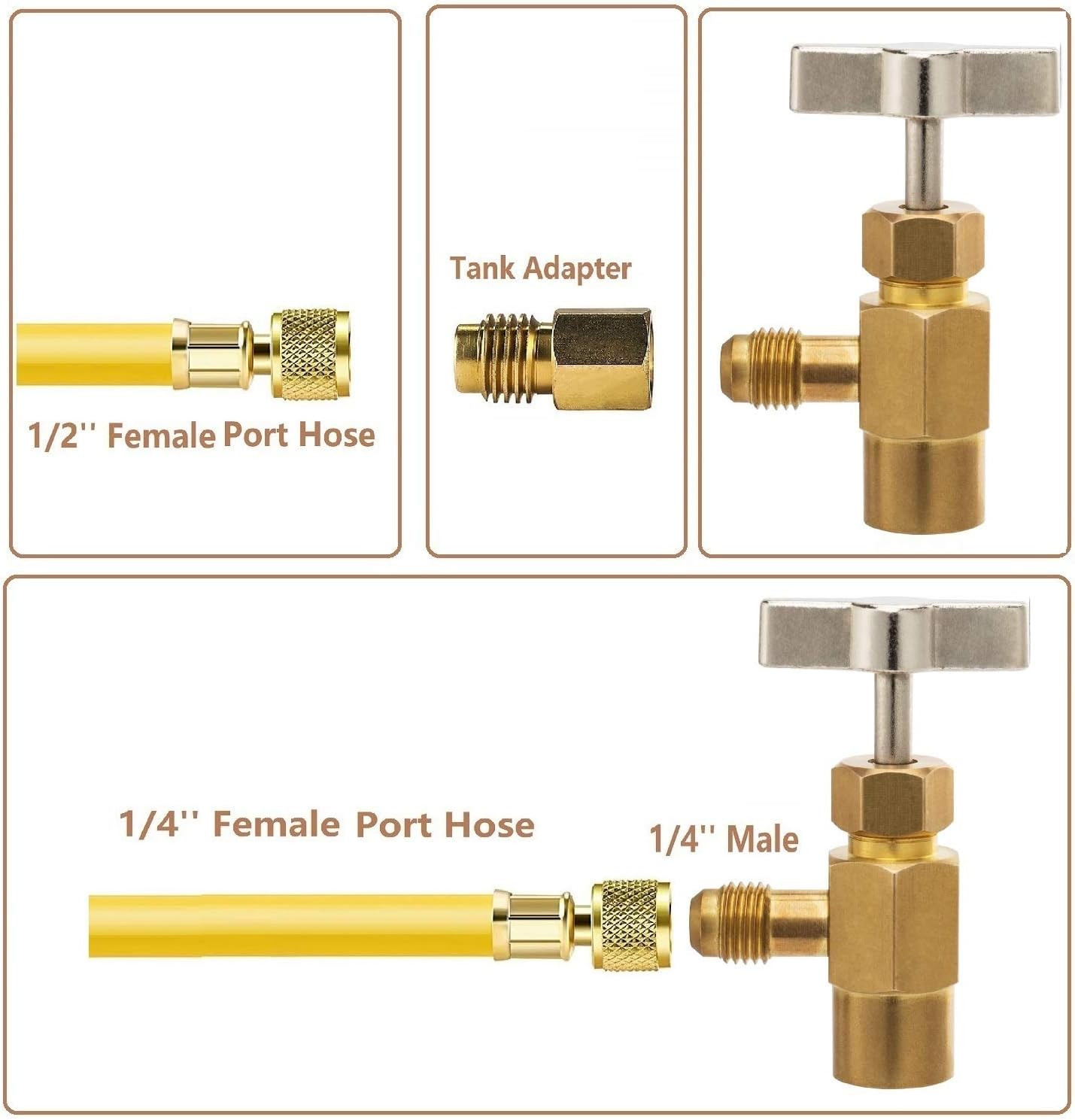 R134A Self Sealing Can Tap Valve Refrigerant Dispenser Tool with Tank Adapter…