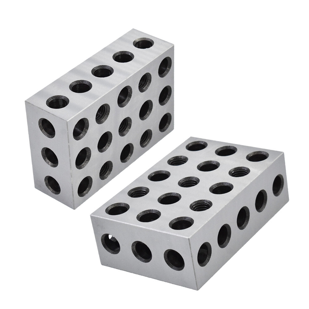 1 Pair 2-4-6 Blocks 23 Holes Matched Ultra Precision .0002″ Machinist 246 Jig